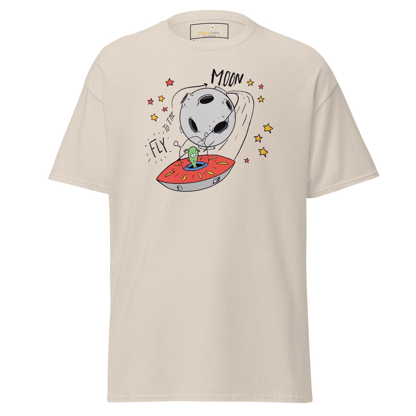 Unisex classic t-shirt - SPACE ALIEN MOON - REGULAR - Natural / S