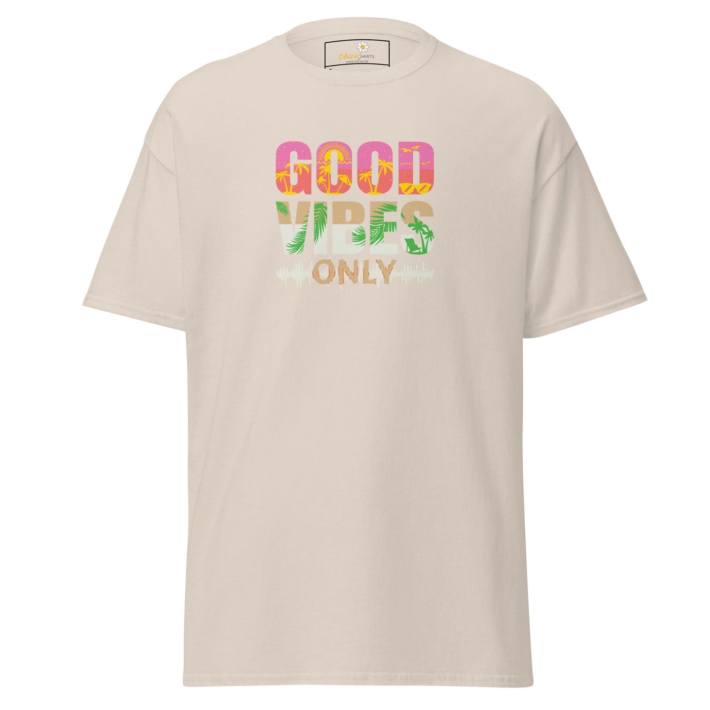 Unisex classic t-shirt - TEXT POSITIVE GOOD VIBES ONLY - REGULAR - Natural / S