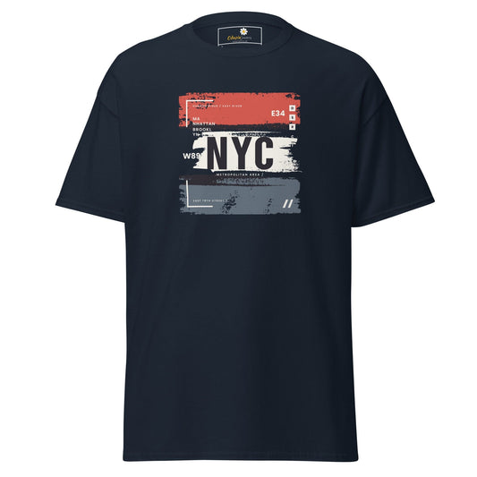 Navy blue graphic T-shirt for men and women available in sizes S to XL