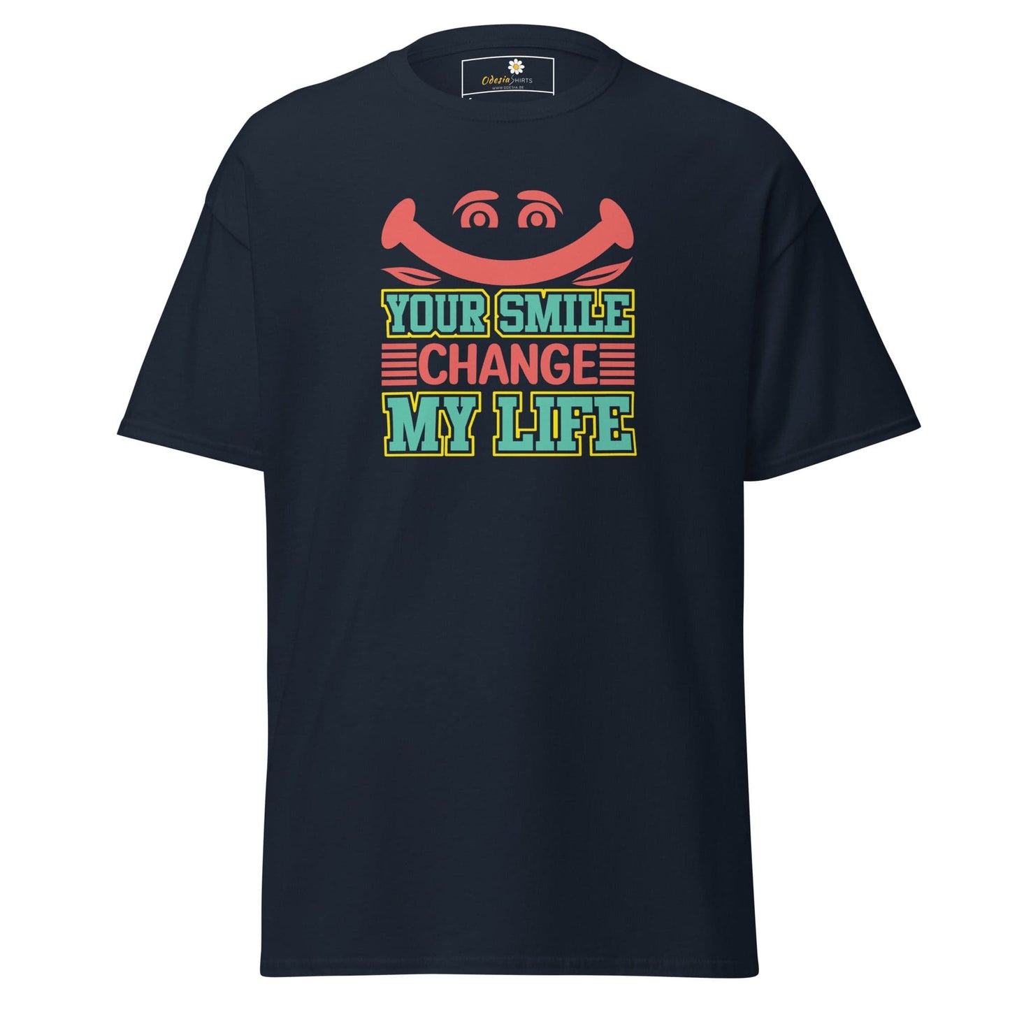 Unisex classic t-shirt - TEXT YOUR SMILE CHANGE - REGULAR - Navy / S