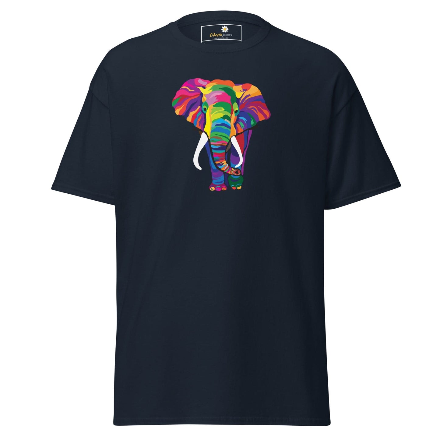Unisex classic t-shirt - WILD LIFE ELEPHANT COLORFUL - REGULAR - Navy / S