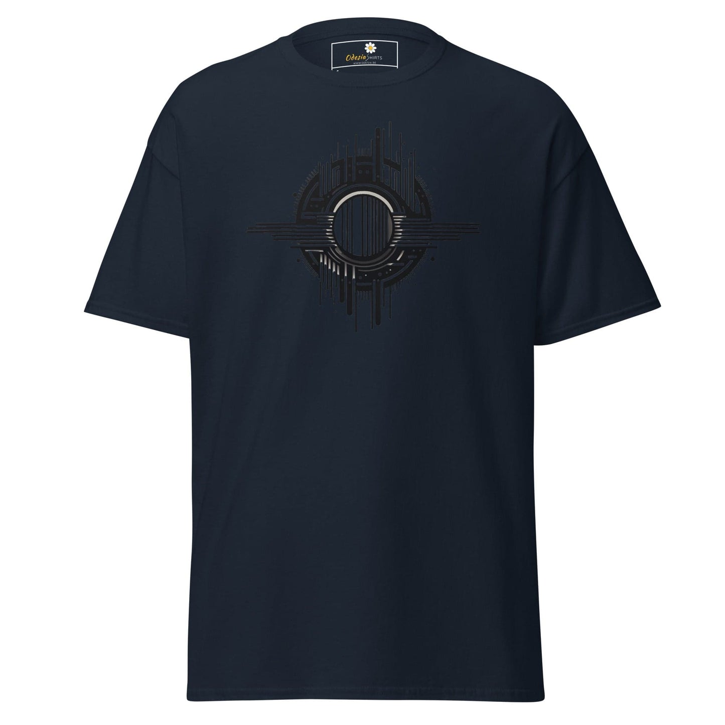 Unisex classic t-shirt - ABSTRACT SPHERE LINES - REGULAR - Navy / S