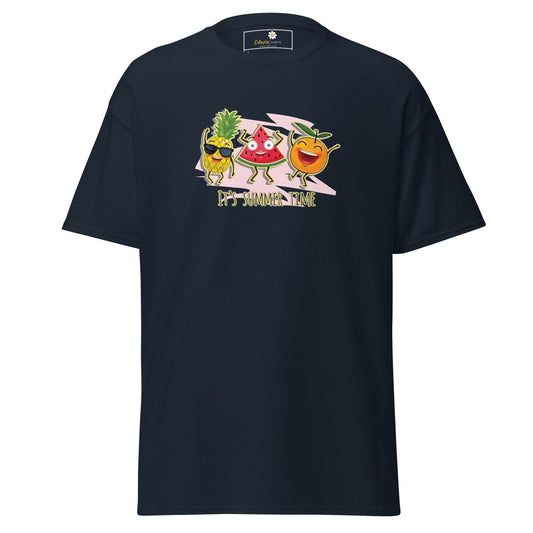 Unisex classic t-shirt - ORGANIC FRUIT SMILING - REGULAR - Navy / S