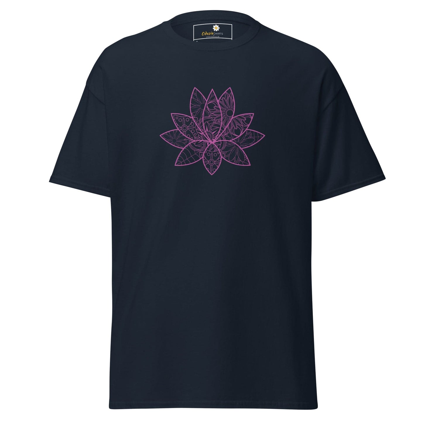 Unisex classic t-shirt - NATURE SPIRITUAL LOTUS FLOWER - REGULAR - Navy / S