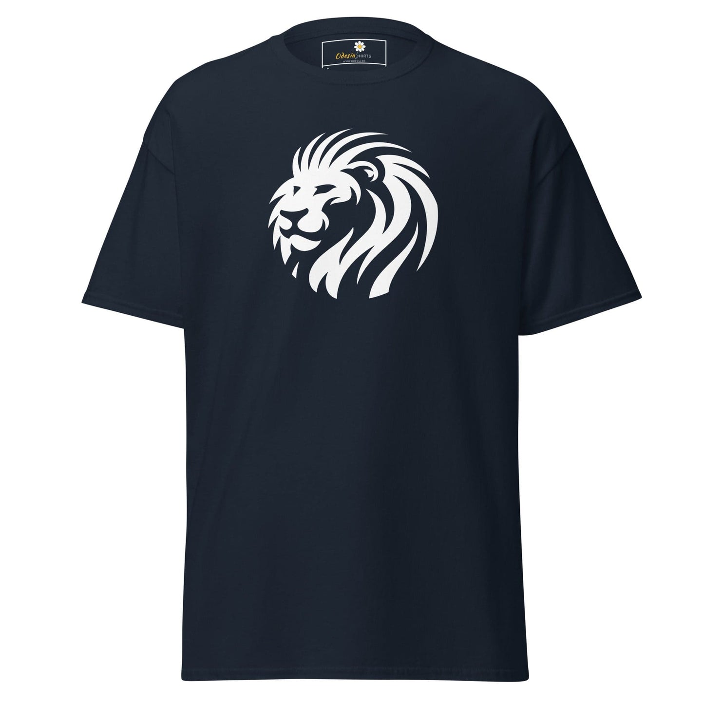 Unisex classic t-shirt - WILD LIFE LION HEAD CIRCLE - REGULAR - Navy / S