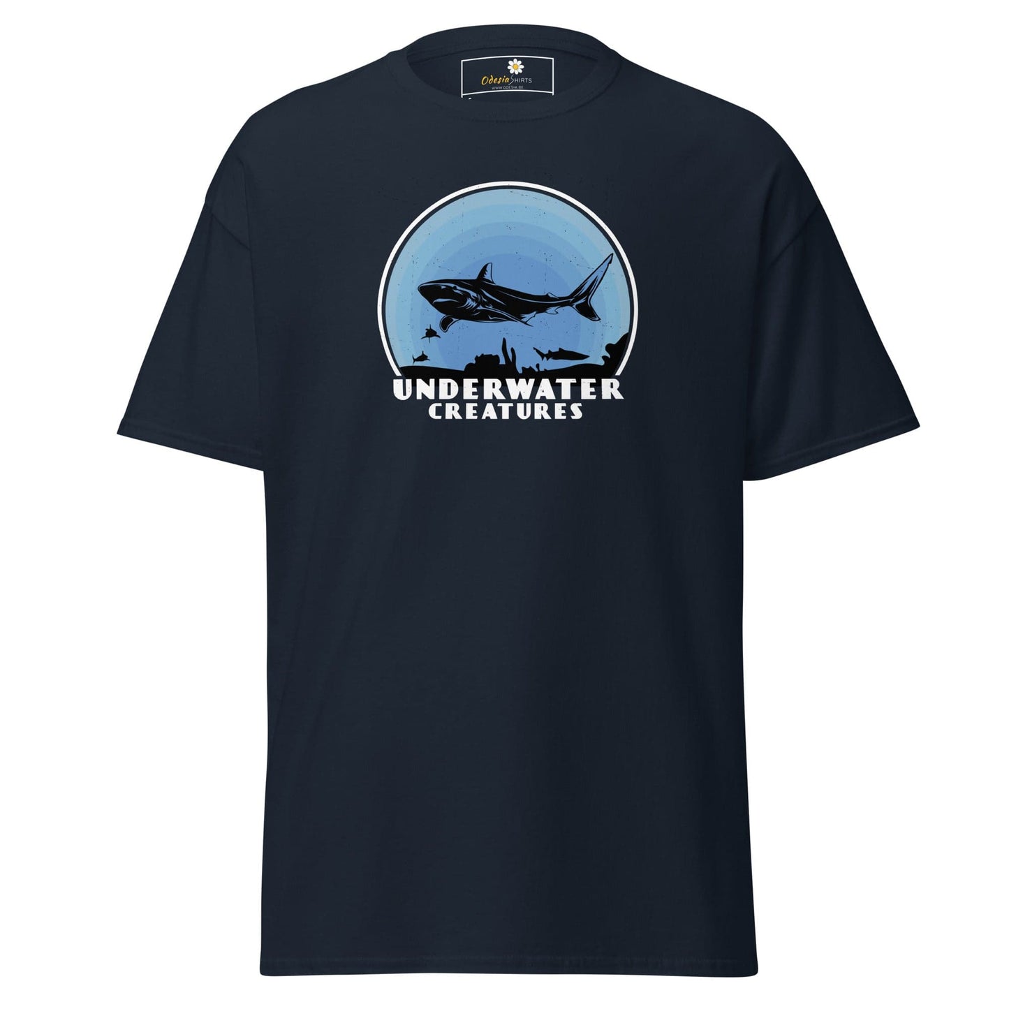 Unisex classic t-shirt - WILD LIFE SHARK UNDERWATER - REGULAR - Navy / S