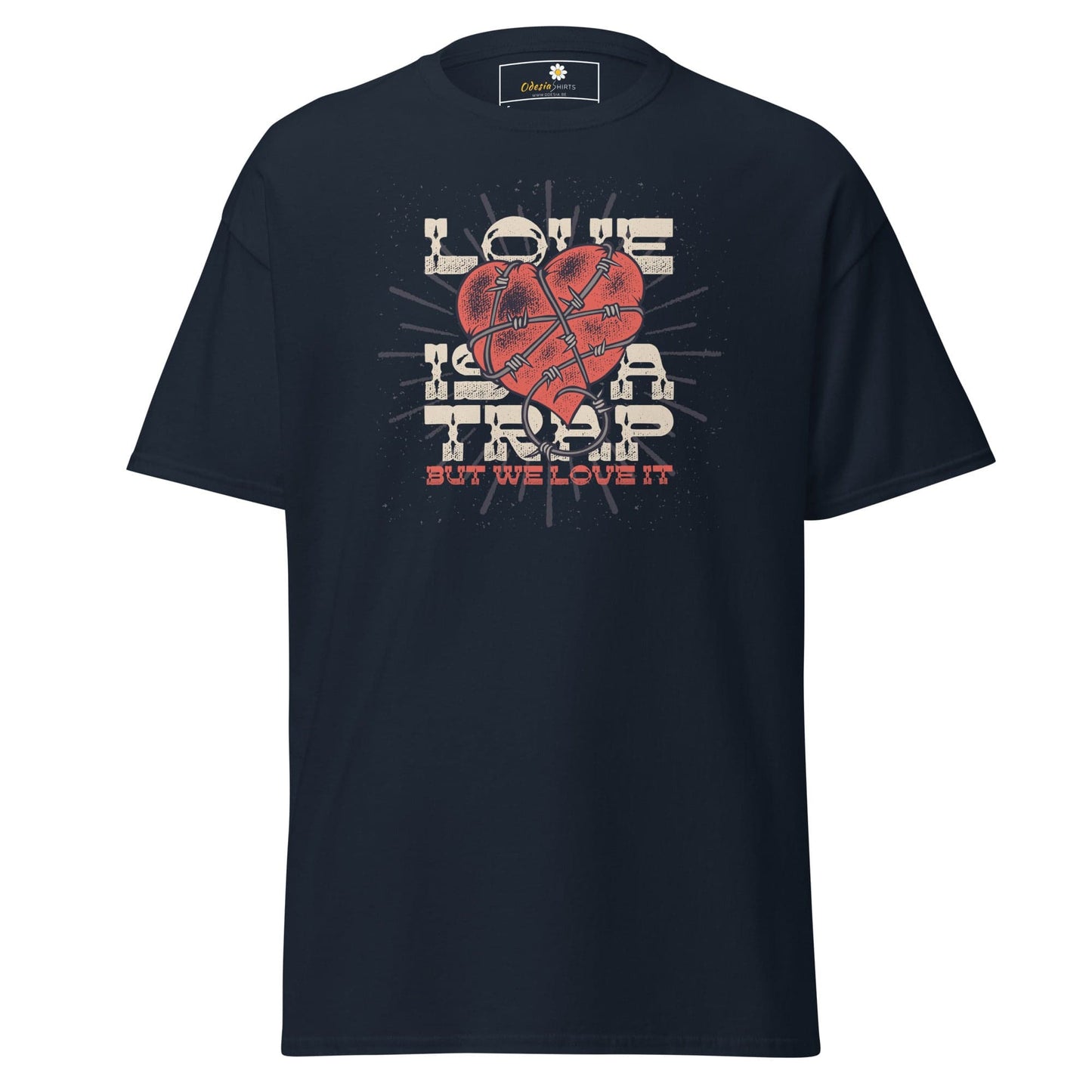 Unisex classic t-shirt - VINTAGE LOVE IS A TRAP - REGULAR - Navy / S