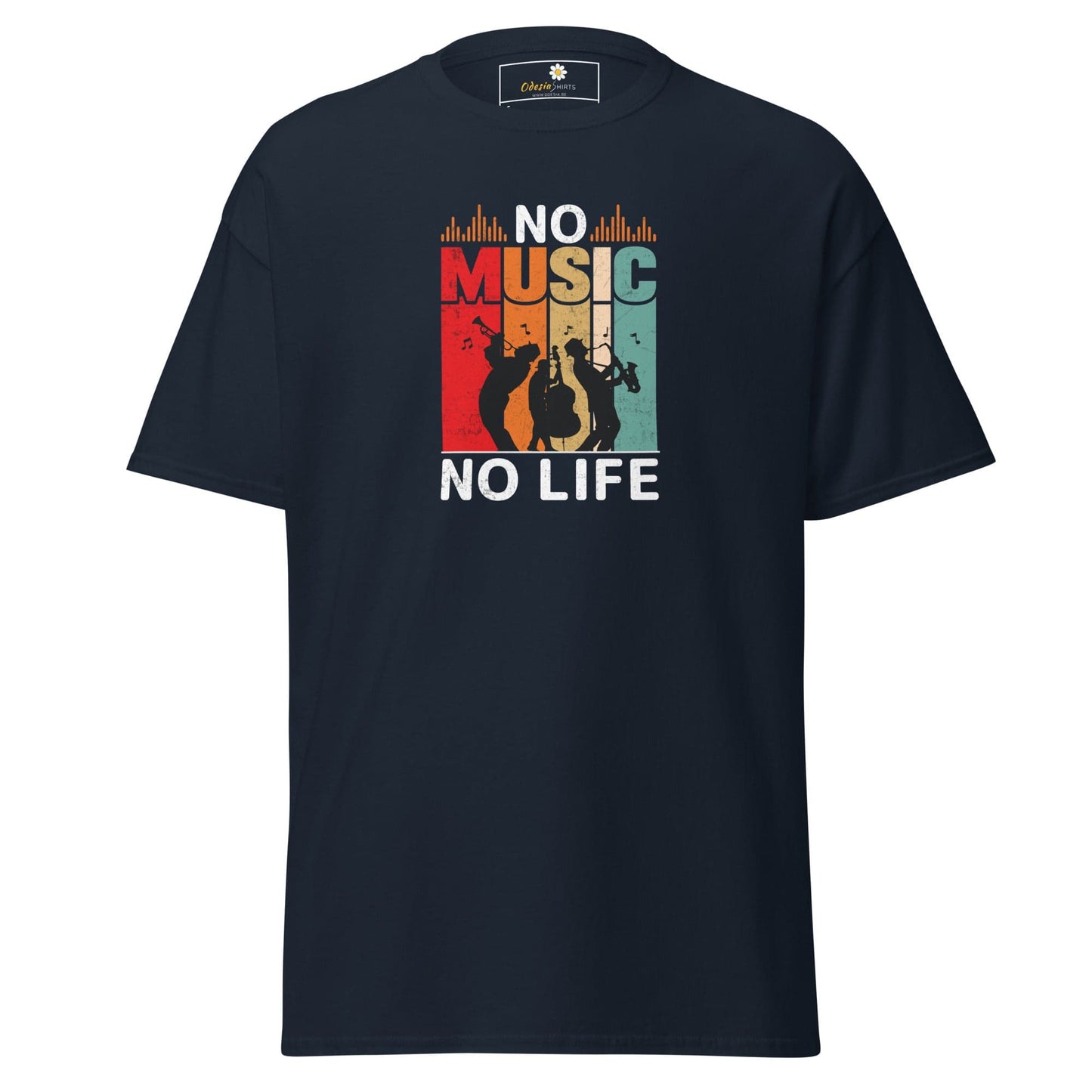 Unisex classic t-shirt - MUSIC NO MUSIC NO LIFE - REGULAR - Navy / S