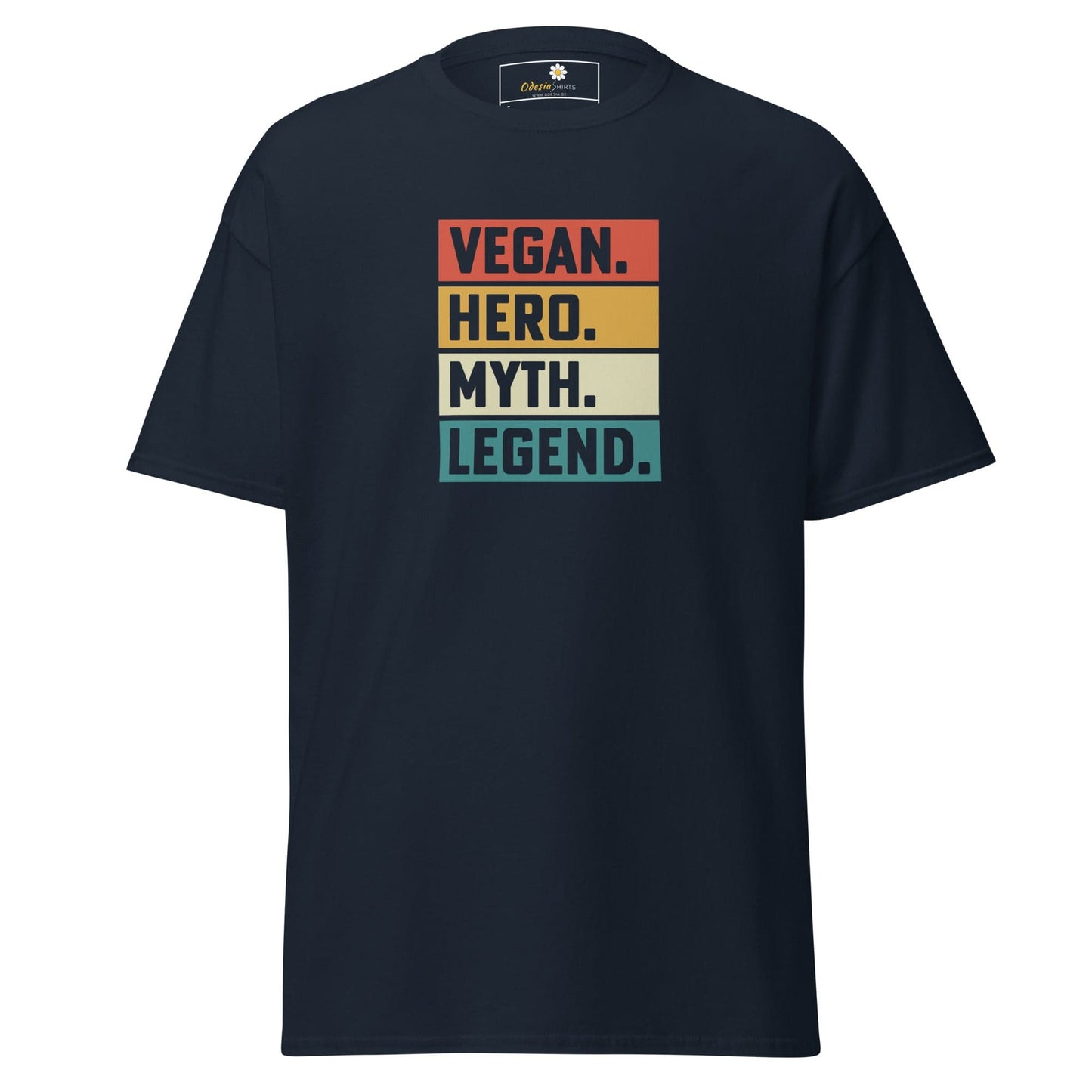 Unisex classic t-shirt - VEGAN HERO MYTH LEGEND - REGULAR - Navy / S