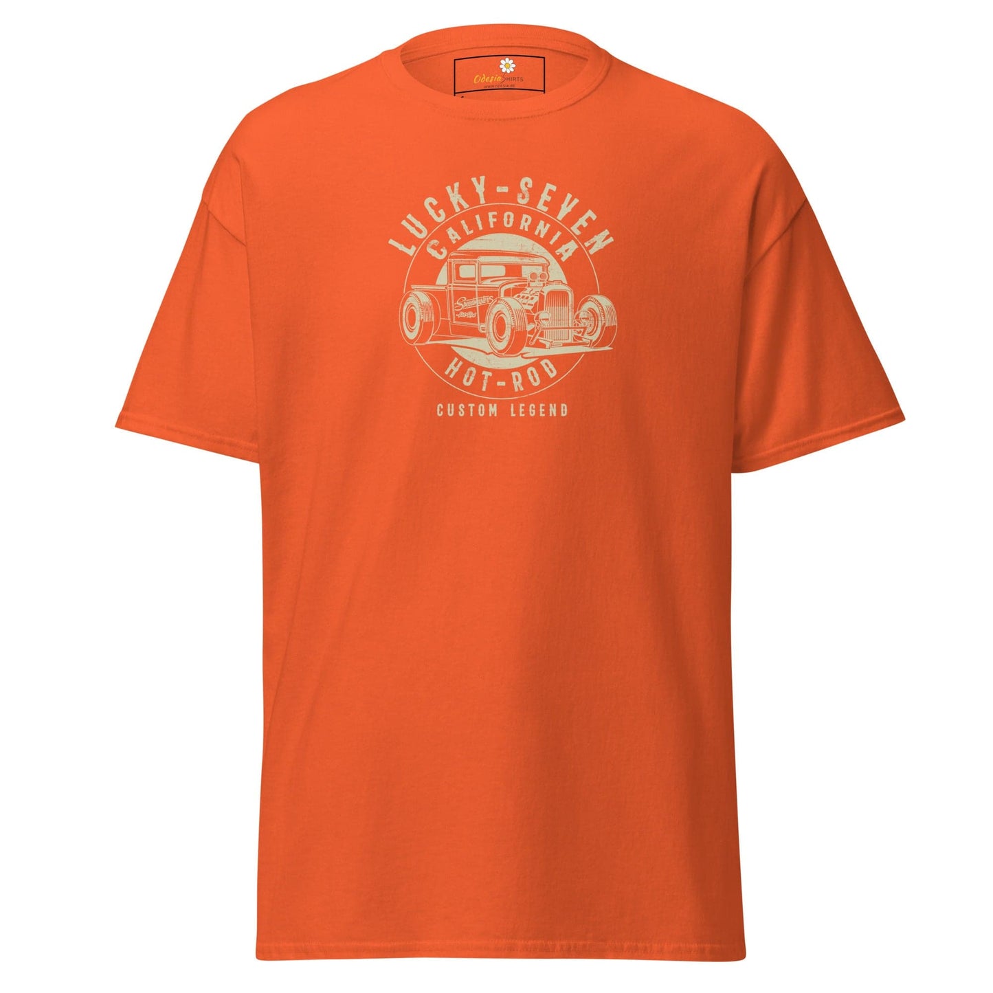 Unisex classic t-shirt - MOTOR LUCKY SEVEN - REGULAR - Orange / S