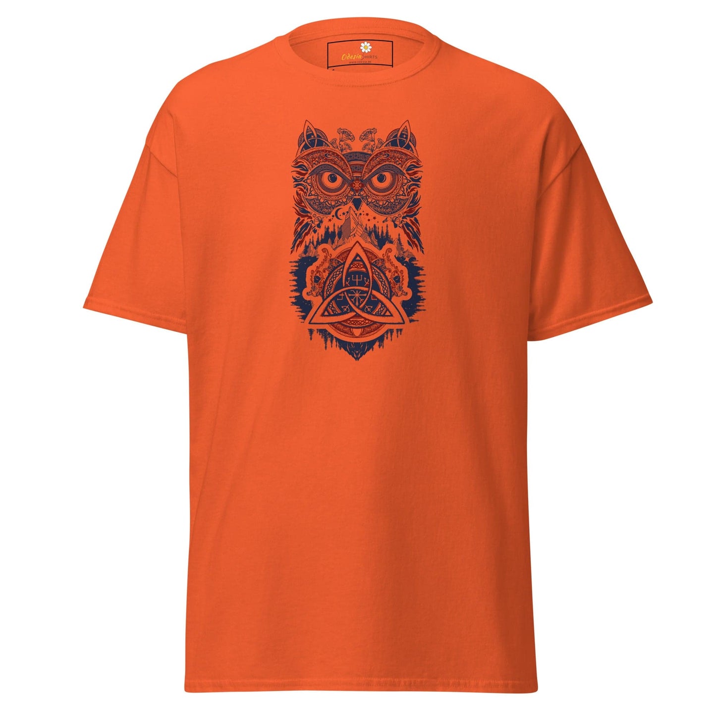 Unisex classic t-shirt - MYSTIC OWL TRIBES - REGULAR - Orange / S