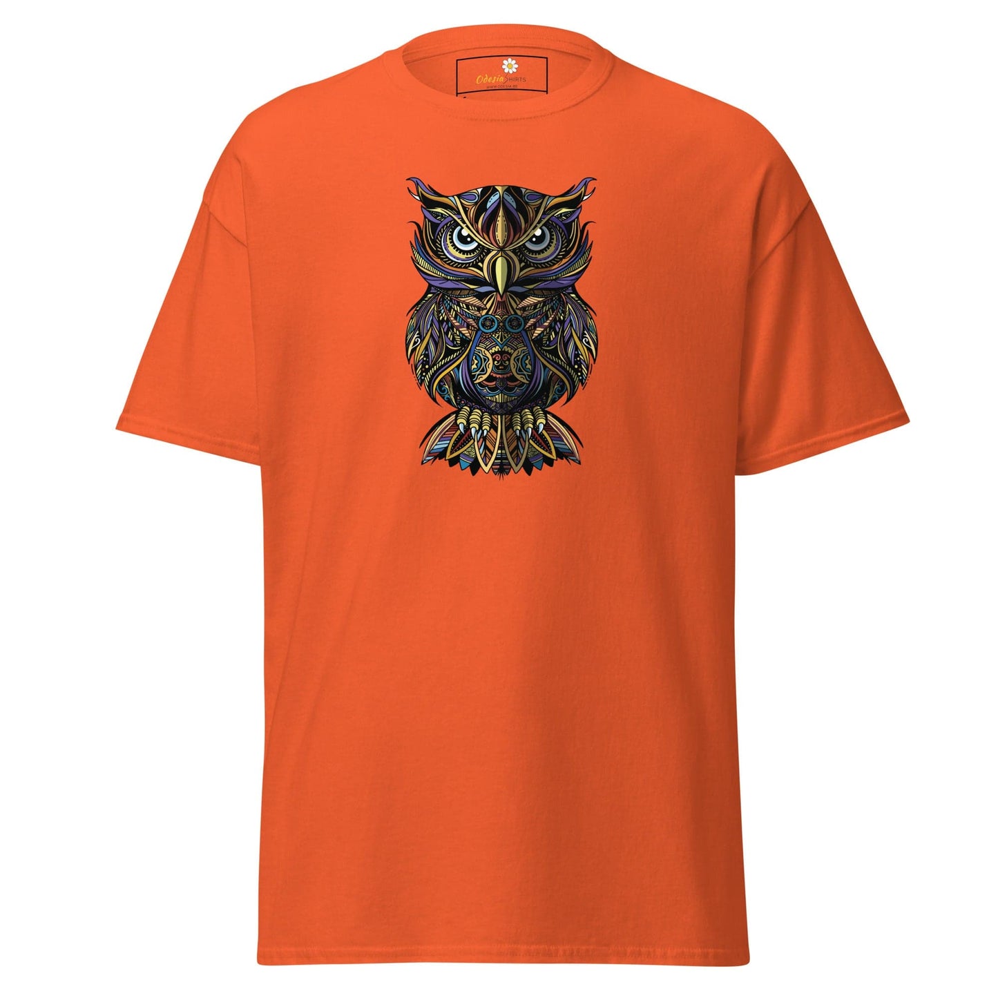 Unisex classic t-shirt - WILD LIFE ABSTRACT OWL - REGULAR - Orange / S