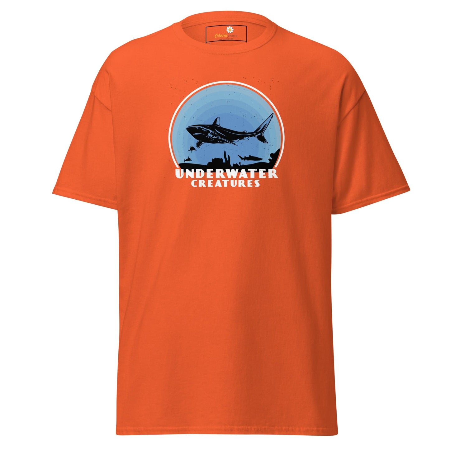 Unisex classic t-shirt - WILD LIFE SHARK UNDERWATER - REGULAR - Orange / S