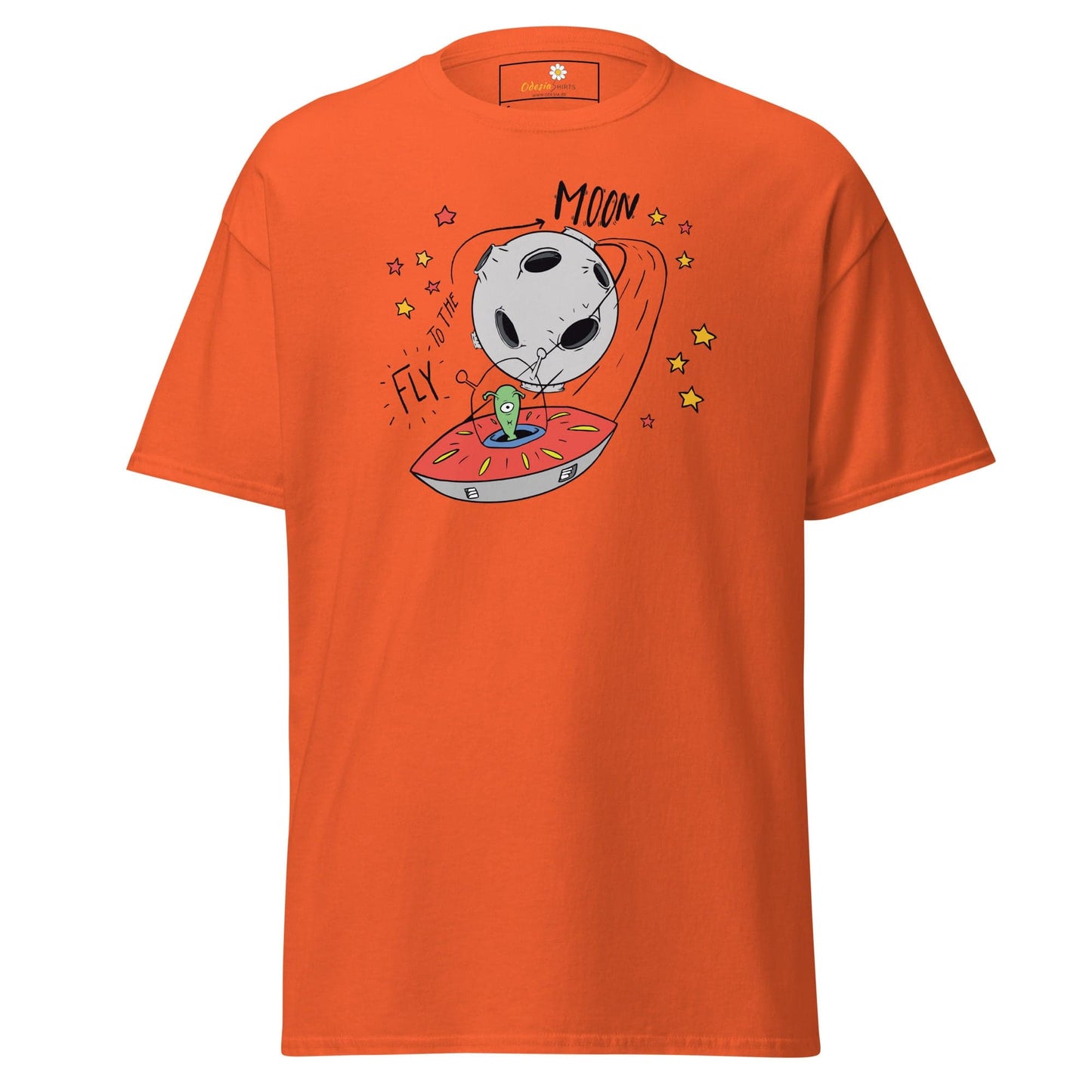 Unisex classic t-shirt - SPACE ALIEN MOON - REGULAR - Orange / S