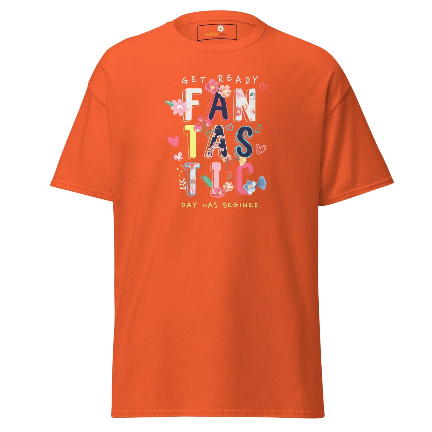 Unisex classic t-shirt - TEXT FANTASTIC DAY - REGULAR - Orange / S