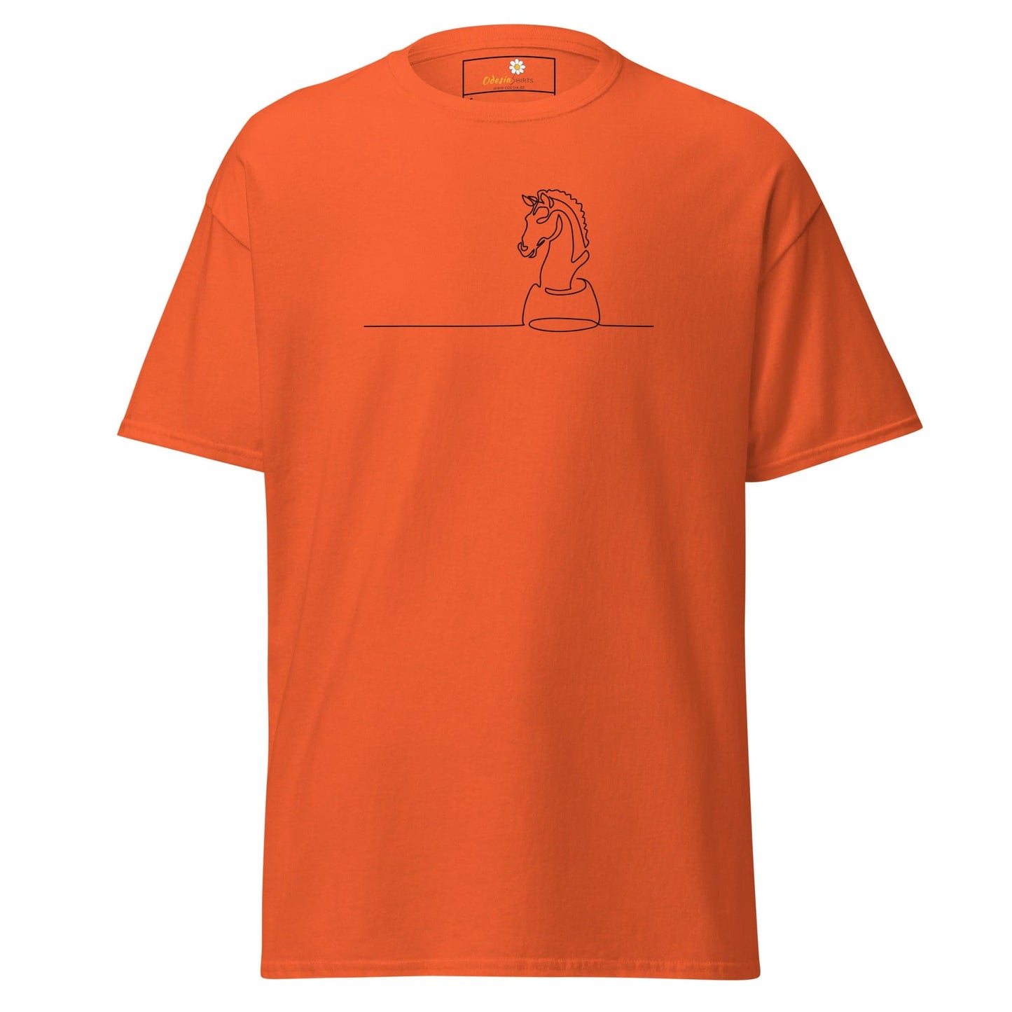 Unisex classic t-shirt - SPORT CHESS HORSE - REGULAR - Orange / S