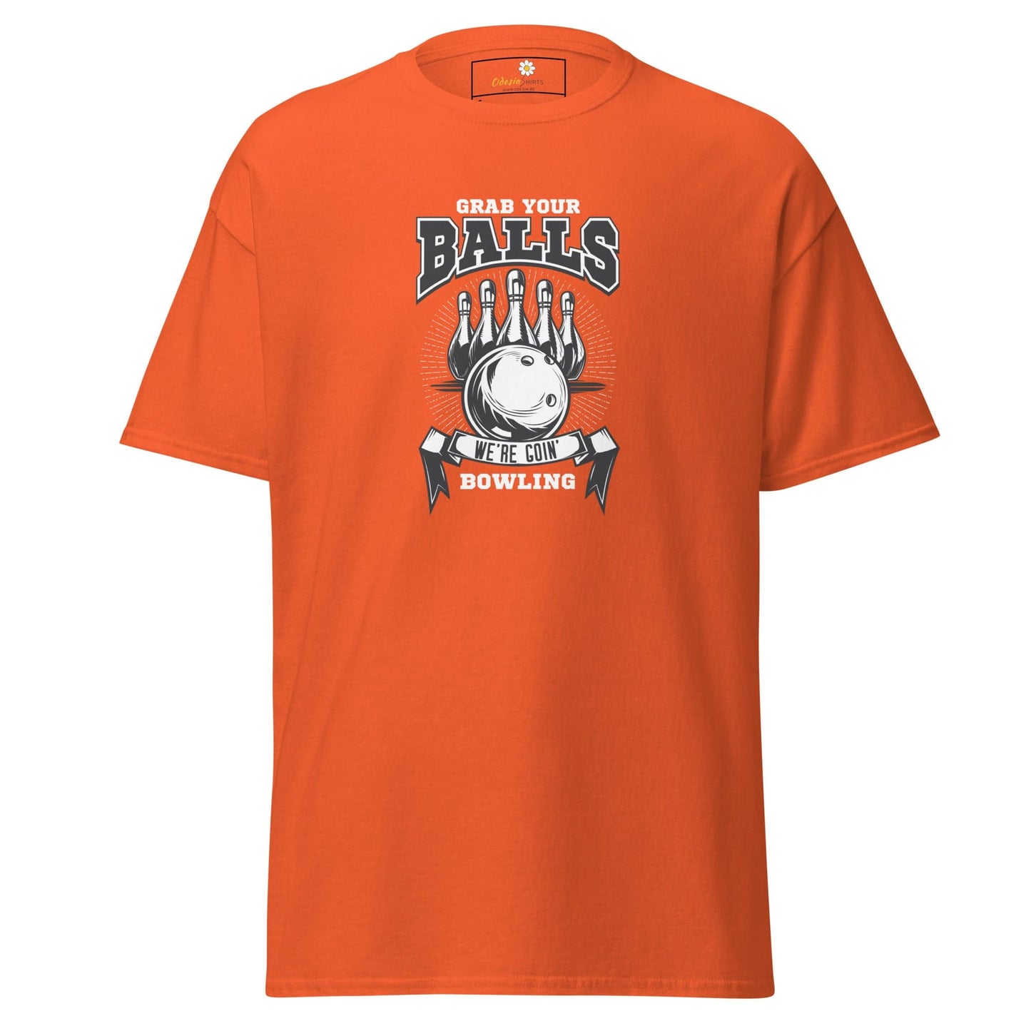 Unisex classic t-shirt - SPORT GRAB BALLS BOWLING - REGULAR - Orange / S