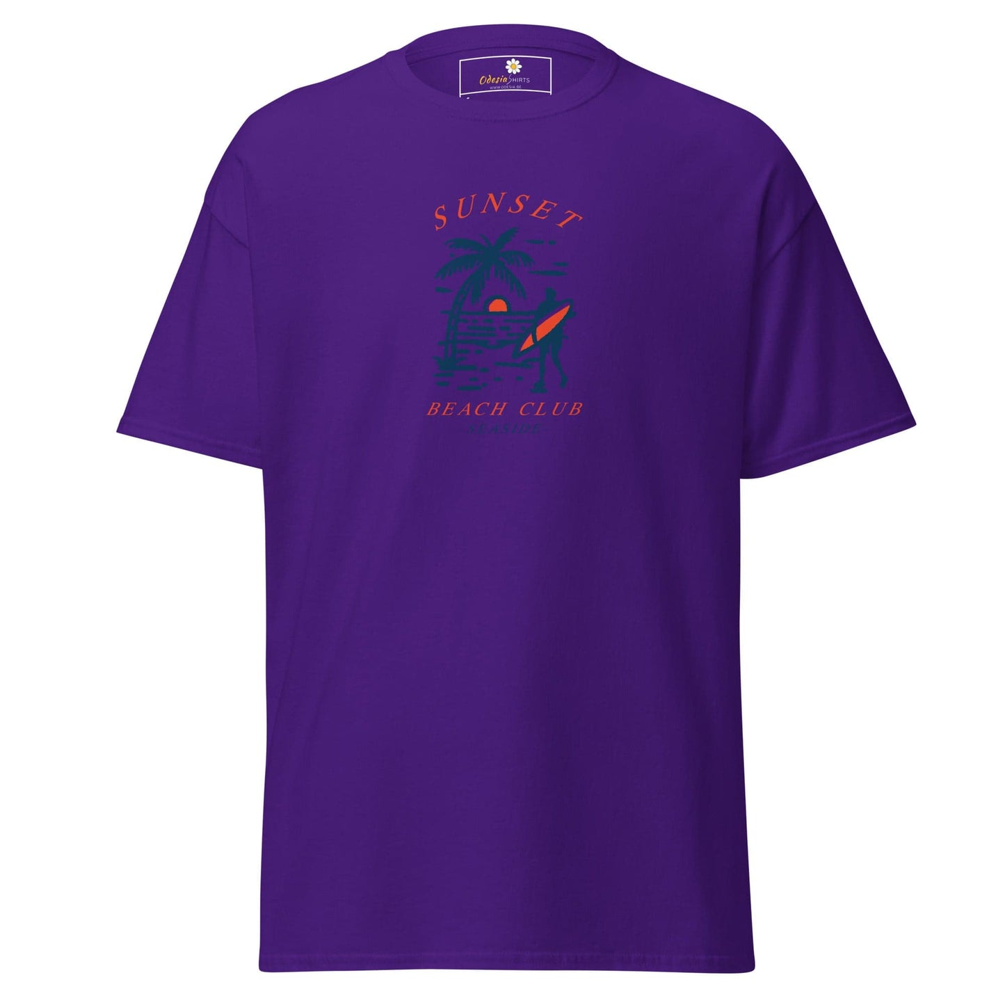 Unisex classic t-shirt - SUMMER SUNSET BEACHT CLUB - REGULAR - Purple / S