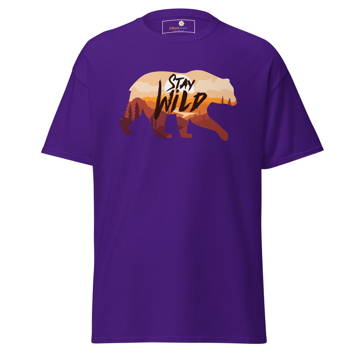 Unisex classic t-shirt - ADVENTURE WILD LIFE STAY WILD - REGULAR - Purple / S