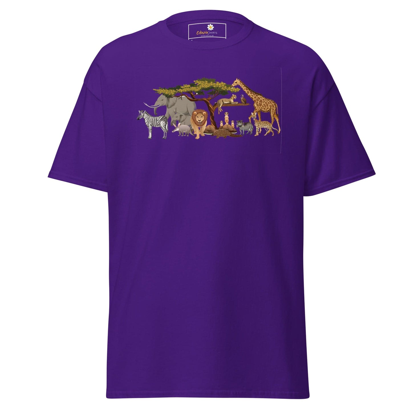 Unisex classic t-shirt - WILD LIFE ANIMALS - REGULAR - Purple / S