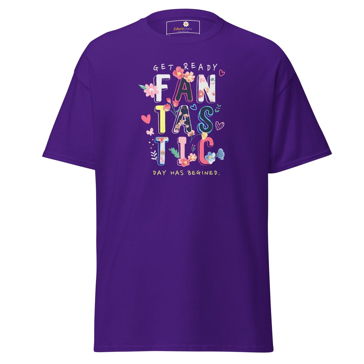 Unisex classic t-shirt - TEXT FANTASTIC DAY - REGULAR - Purple / S