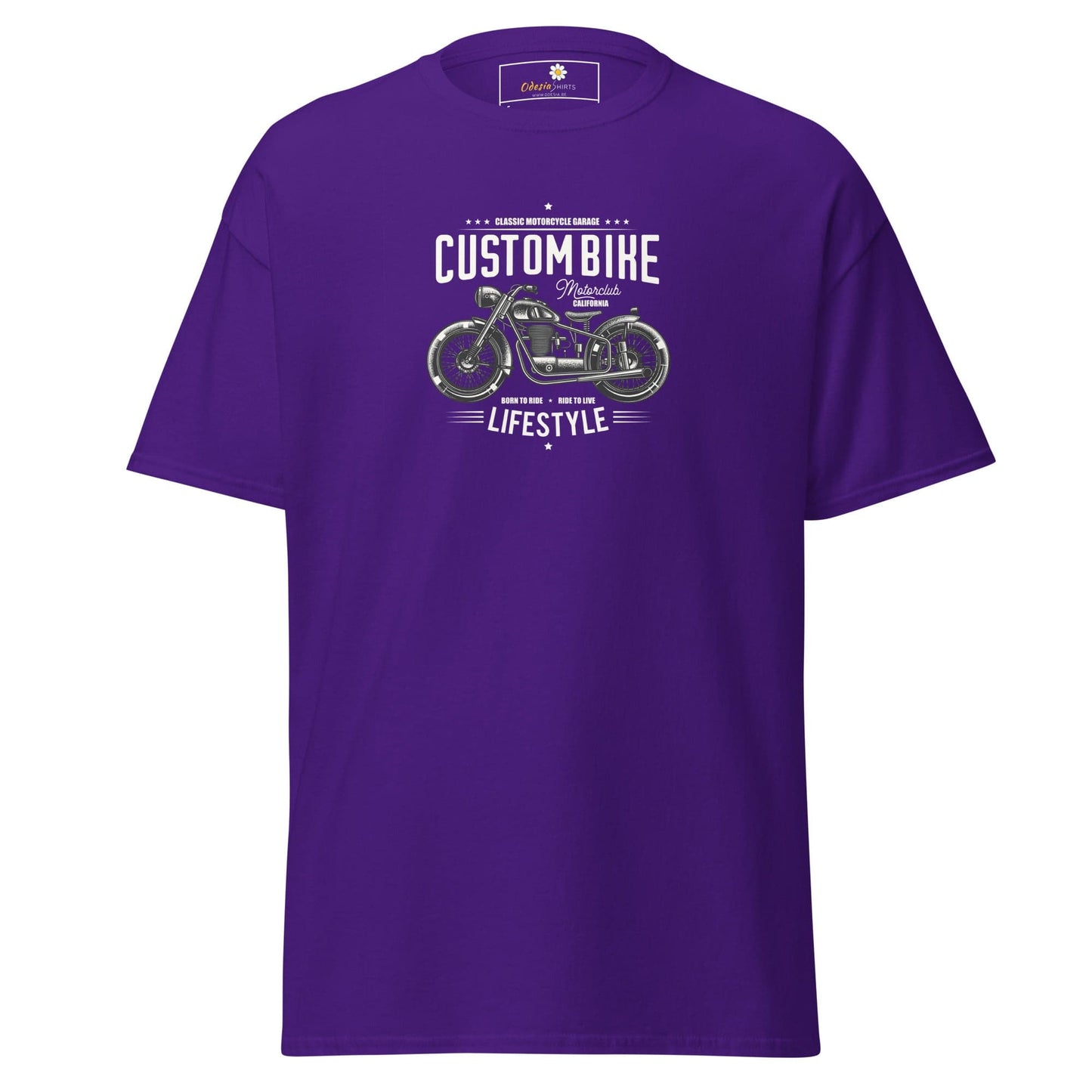 Unisex classic t-shirt - MOTOR CUSTOM BIKE - REGULAR - Purple / S