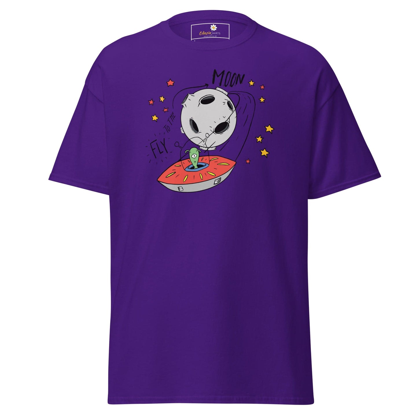 Unisex classic t-shirt - SPACE ALIEN MOON - REGULAR - Purple / S