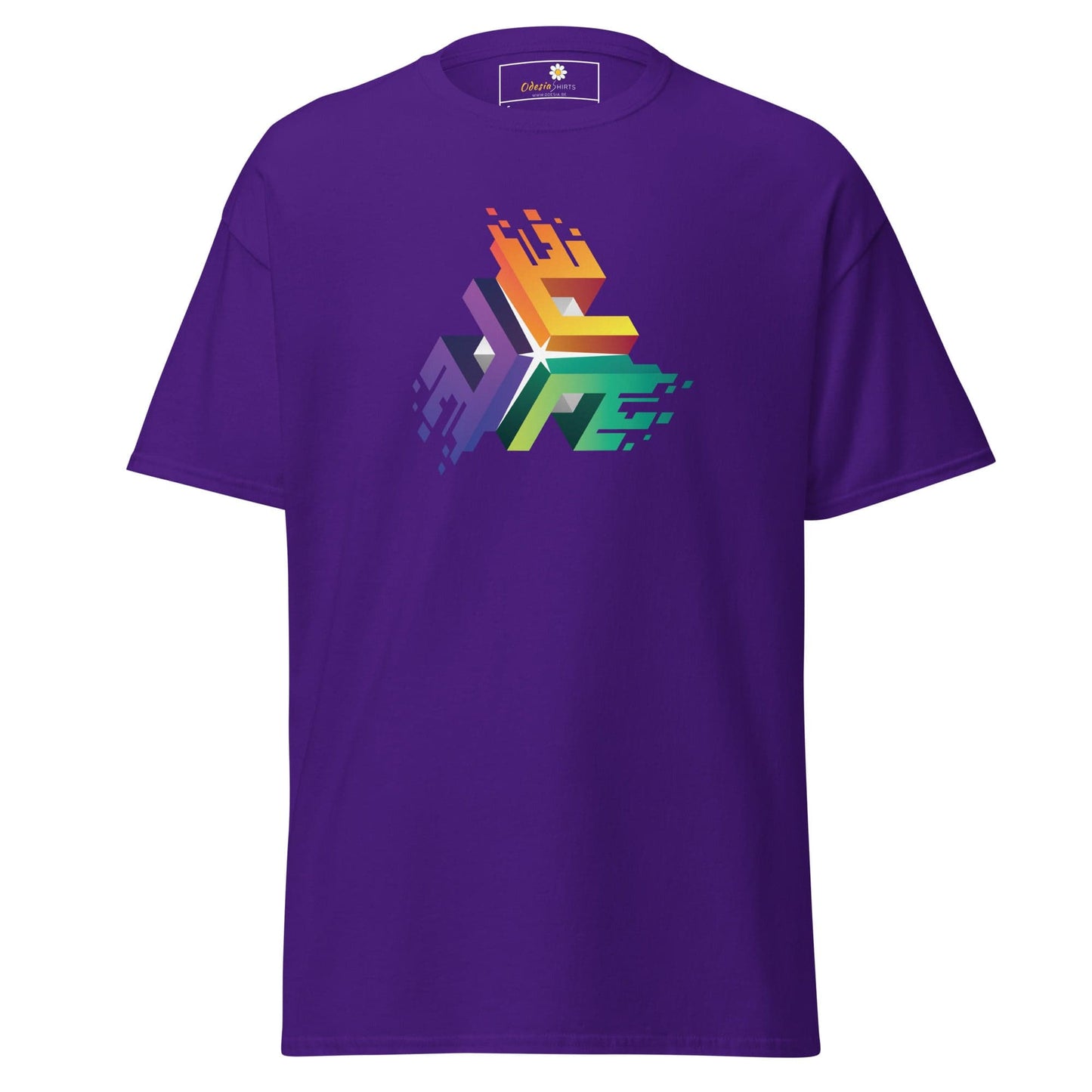 Unisex classic t-shirt - ABSTRACT COLOR CUBES - REGULAR - Purple / S