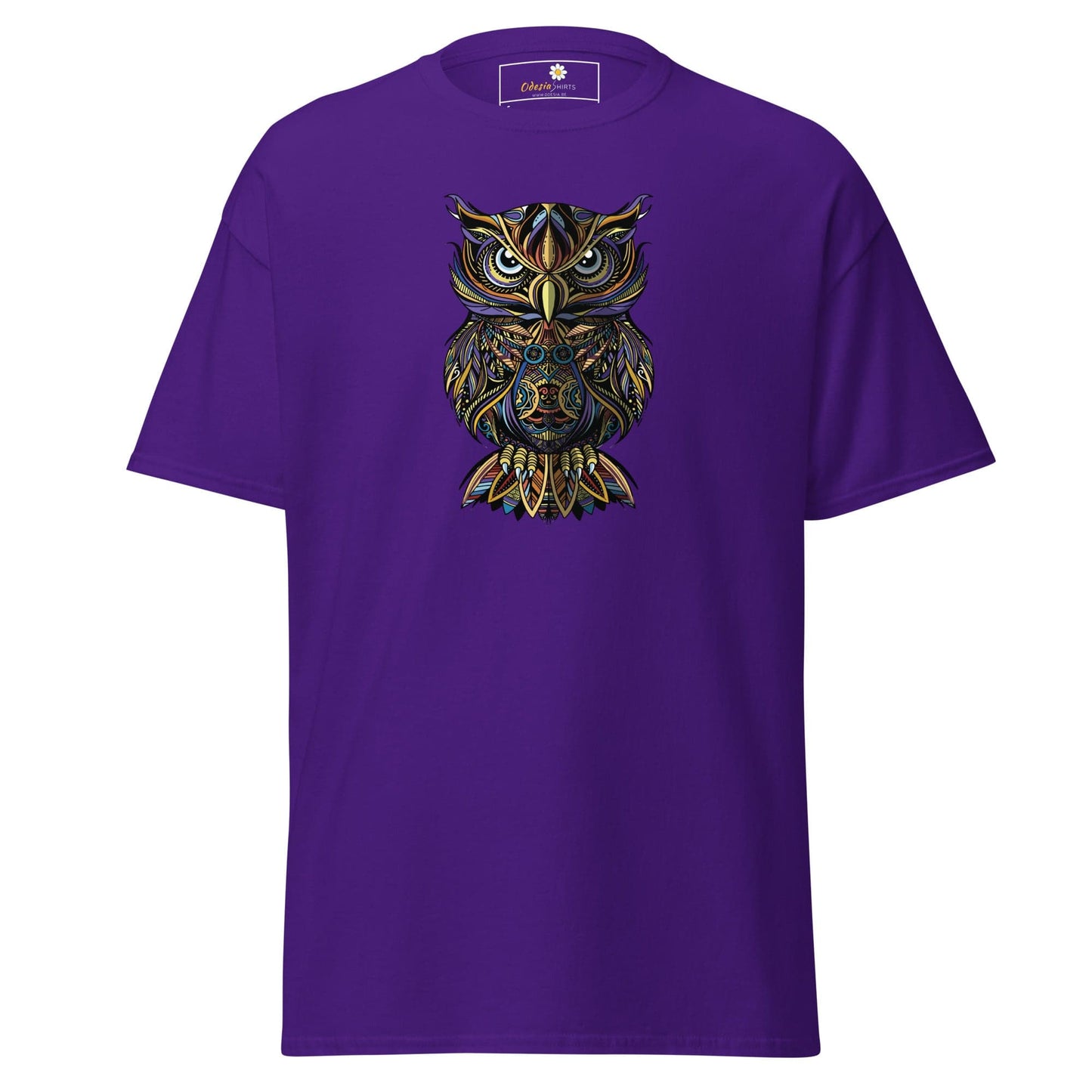 Unisex classic t-shirt - WILD LIFE ABSTRACT OWL - REGULAR - Purple / S