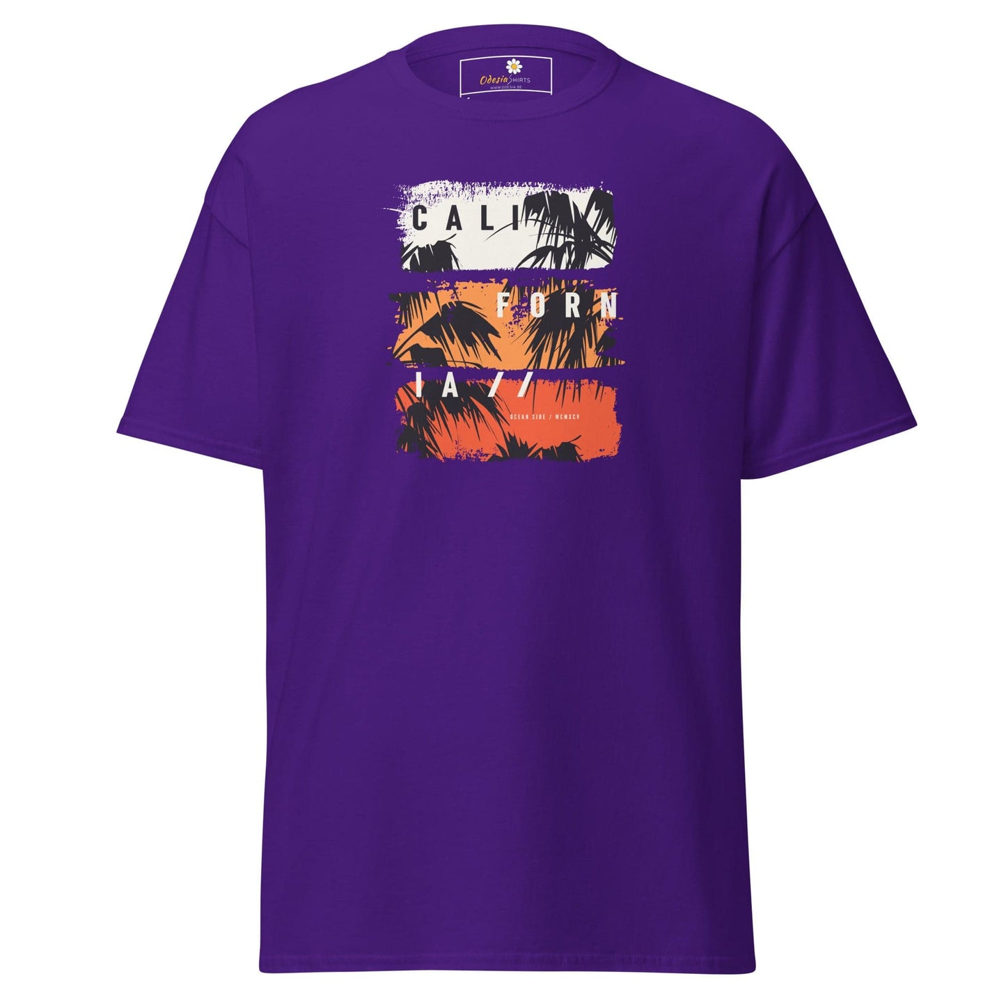 Purple T-shirt with California Jazz graphic for men and women, available in S to XL