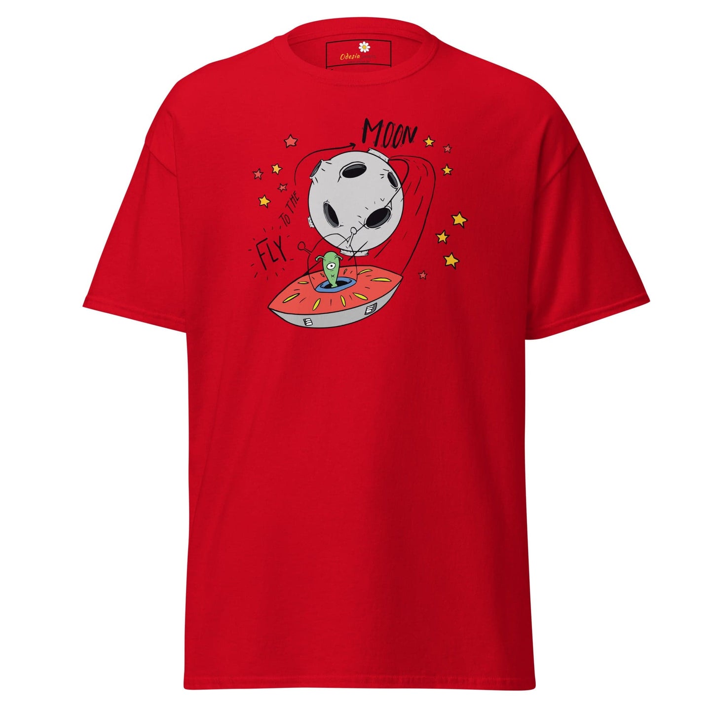 Unisex classic t-shirt - SPACE ALIEN MOON - REGULAR - Red / S