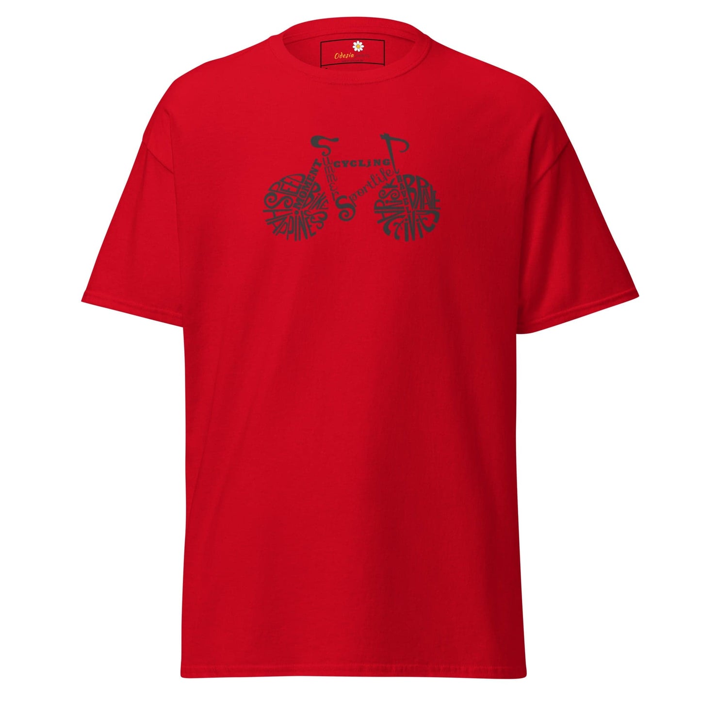 Unisex classic t-shirt - SPORT DRAWING BIKE - REGULAR - Red / S