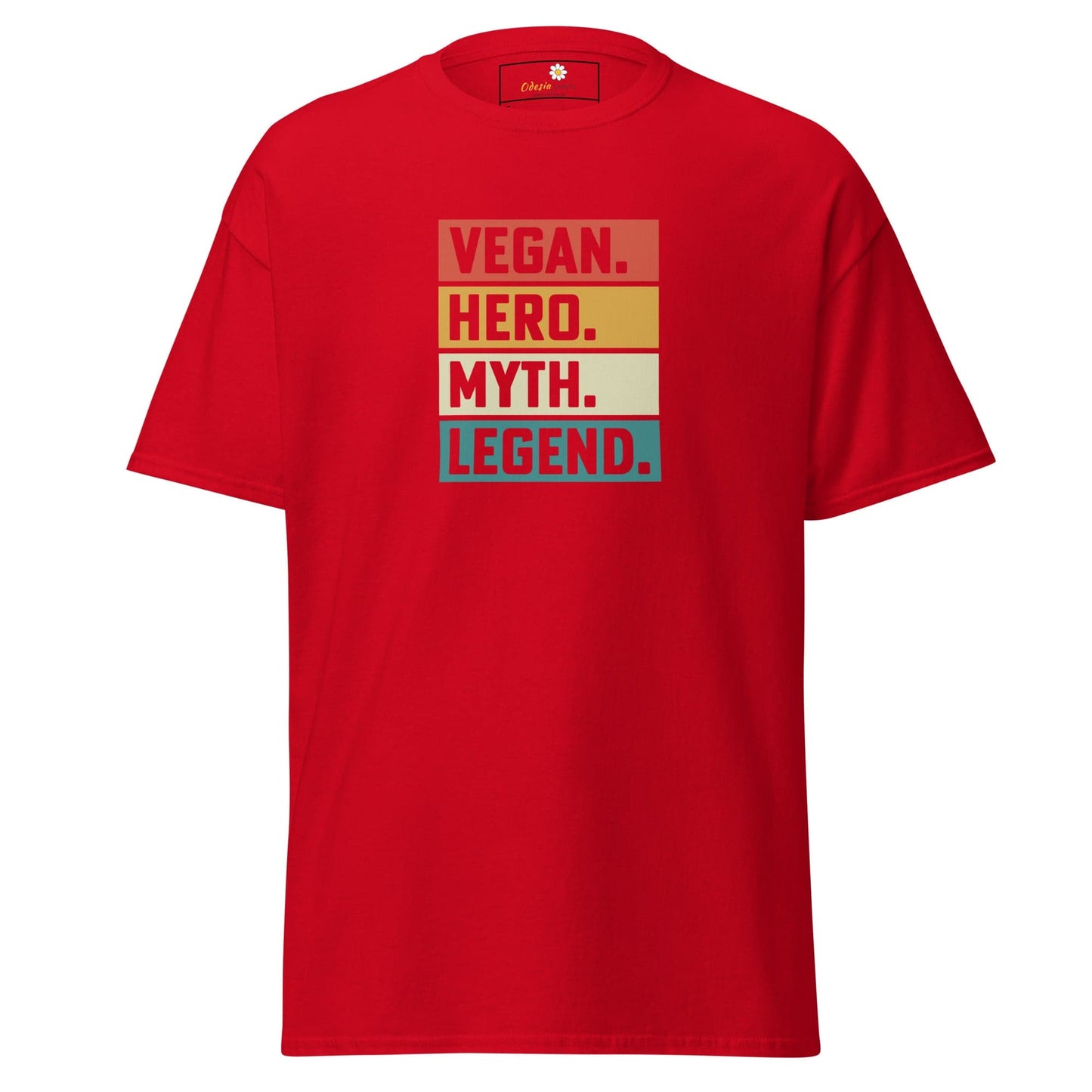 Unisex classic t-shirt - VEGAN HERO MYTH LEGEND - REGULAR - Red / S