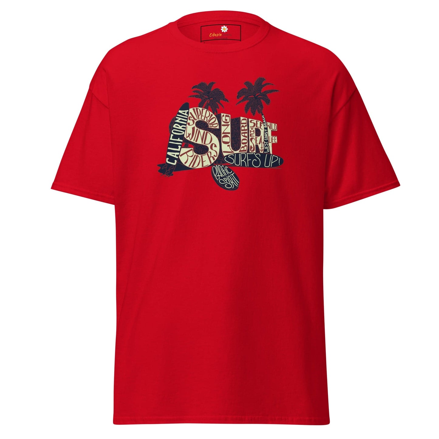 Unisex classic t-shirt - SUMMER SURF CALIFORNIA - REGULAR - Red / S