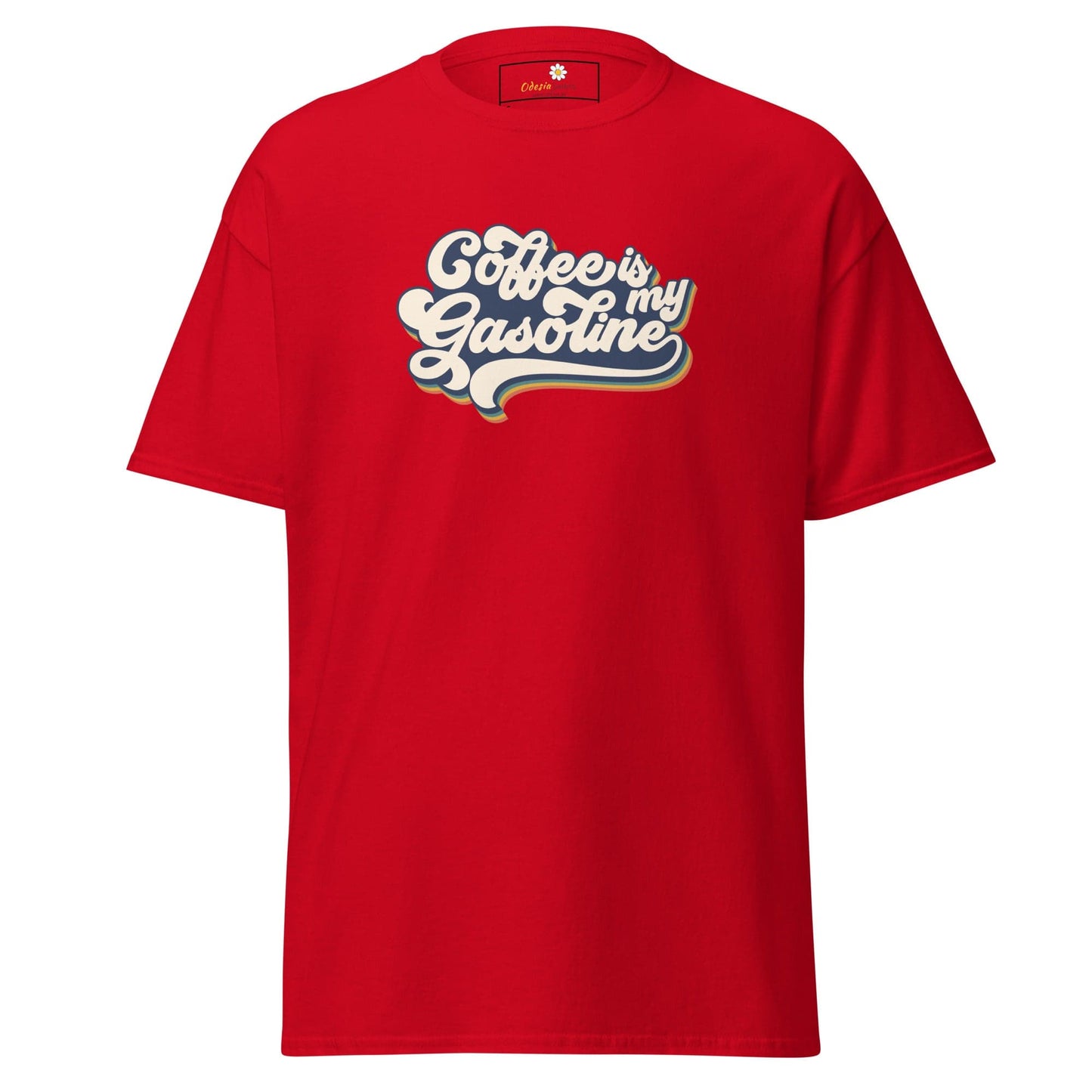 Unisex classic t-shirt - TEXT COFFEE IS MY GASEOLINE - REGULAR - Red / S