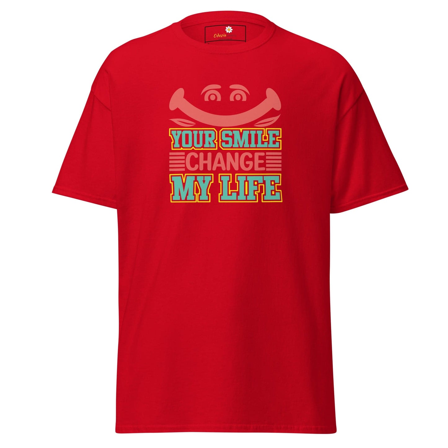 Unisex classic t-shirt - TEXT YOUR SMILE CHANGE - REGULAR - Red / S