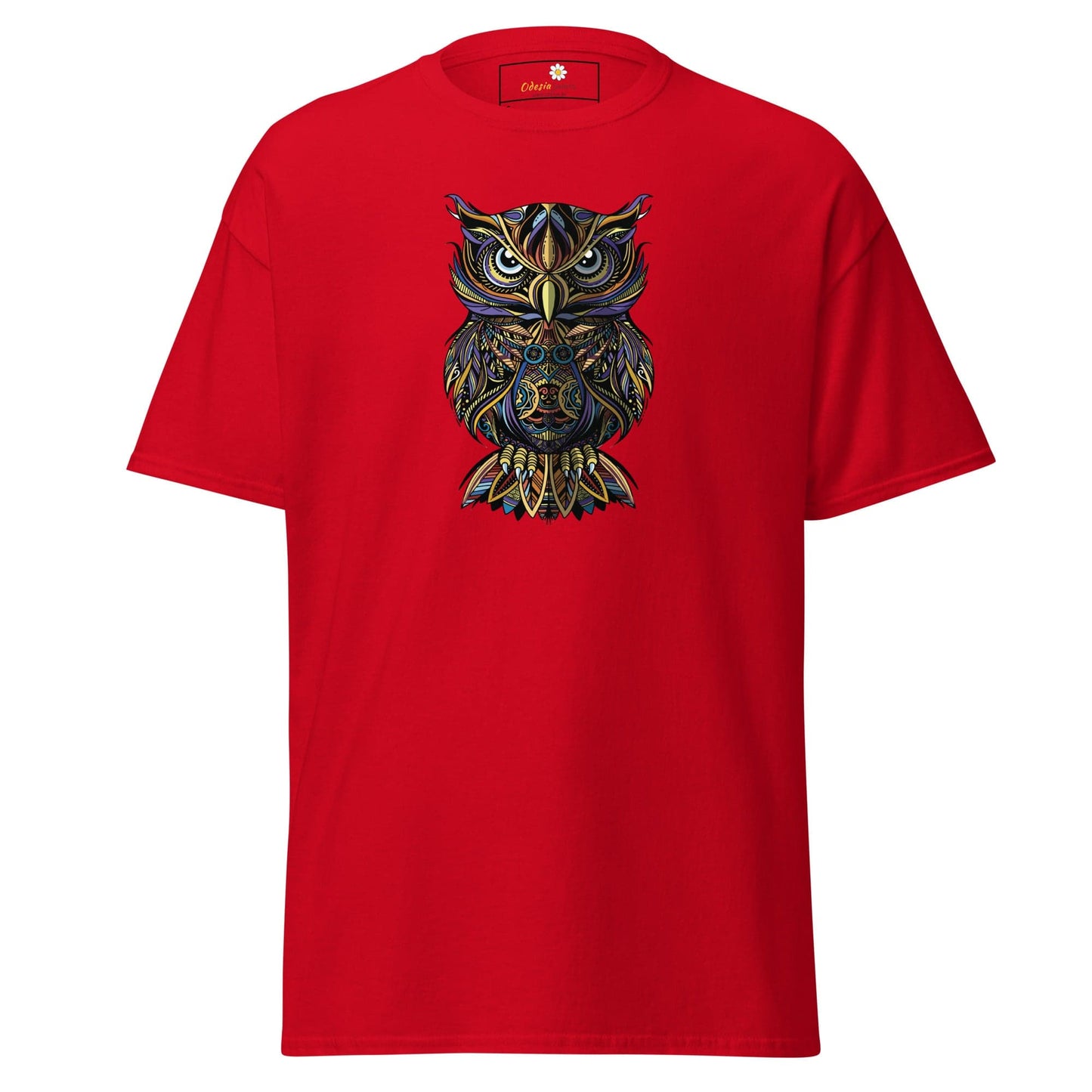 Unisex classic t-shirt - WILD LIFE ABSTRACT OWL - REGULAR - Red / S