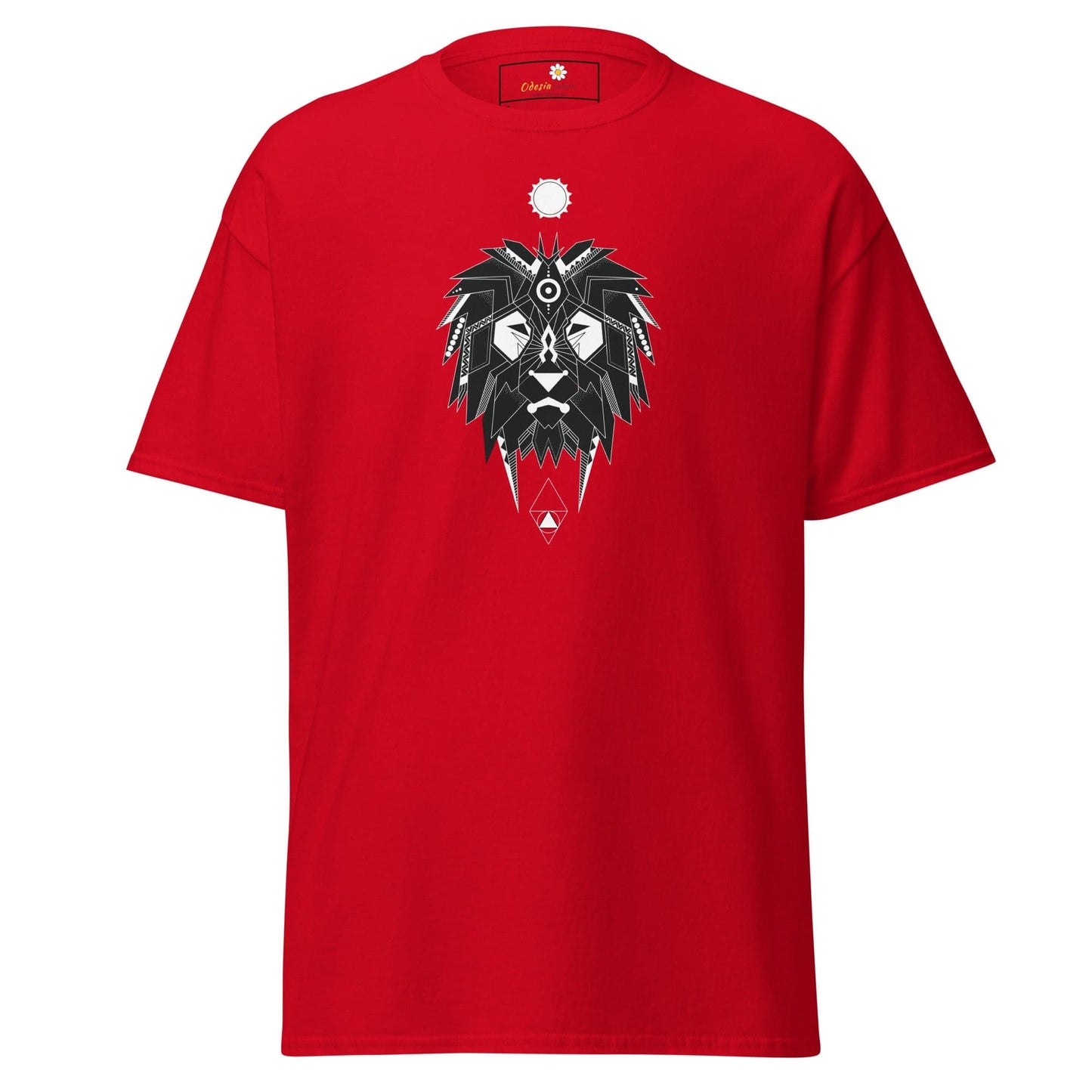 Unisex classic t-shirt - ABSTRACT MYSTIC LION HEAD - REGULAR - Red / S