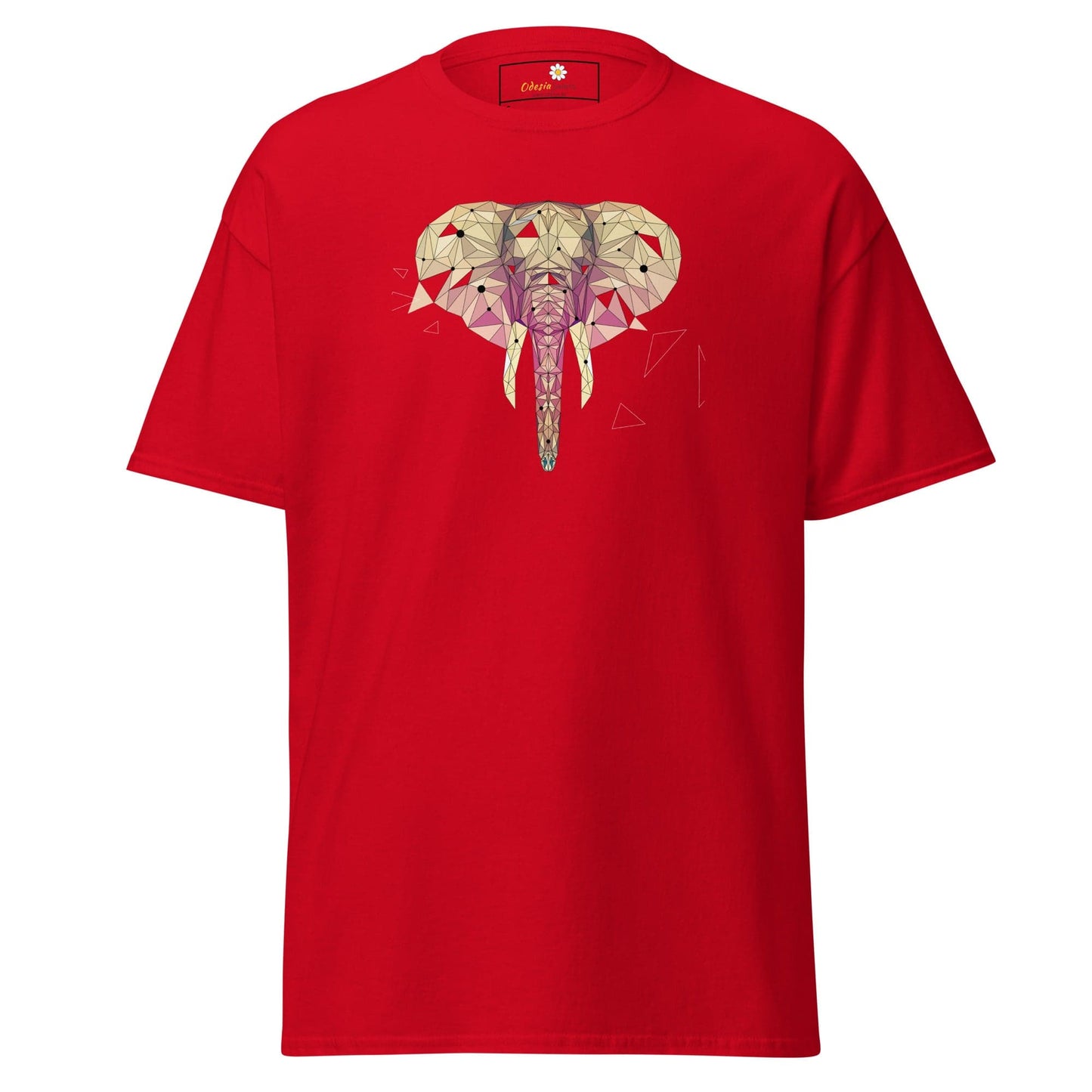 Unisex classic t-shirt - ABSTRACT WILD LIFE ELEPHANT - REGULAR - Red / S