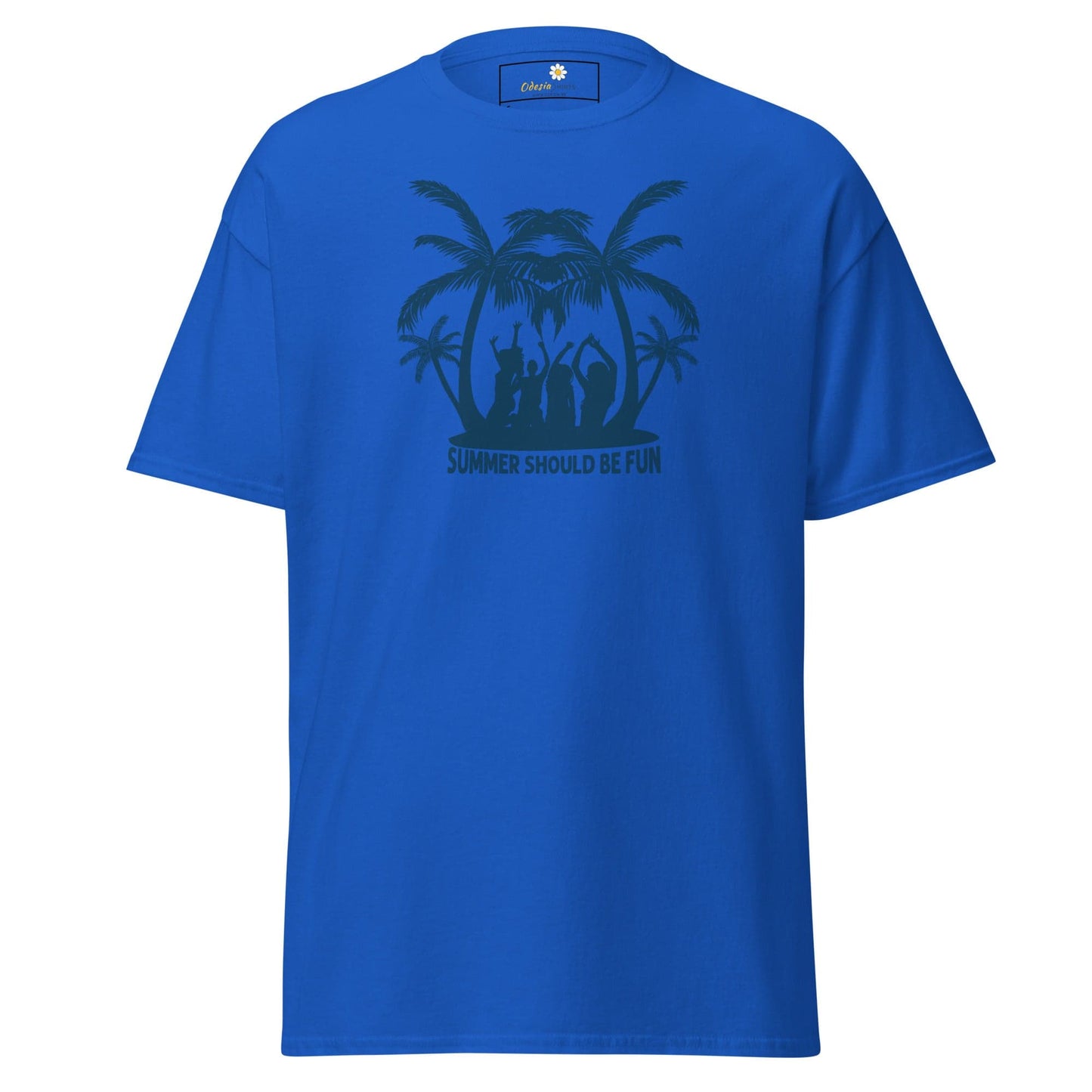Blue t-shirt with palm tree graphic from T-SHIRT DESIGN TEE MAN WOMAN S-XL