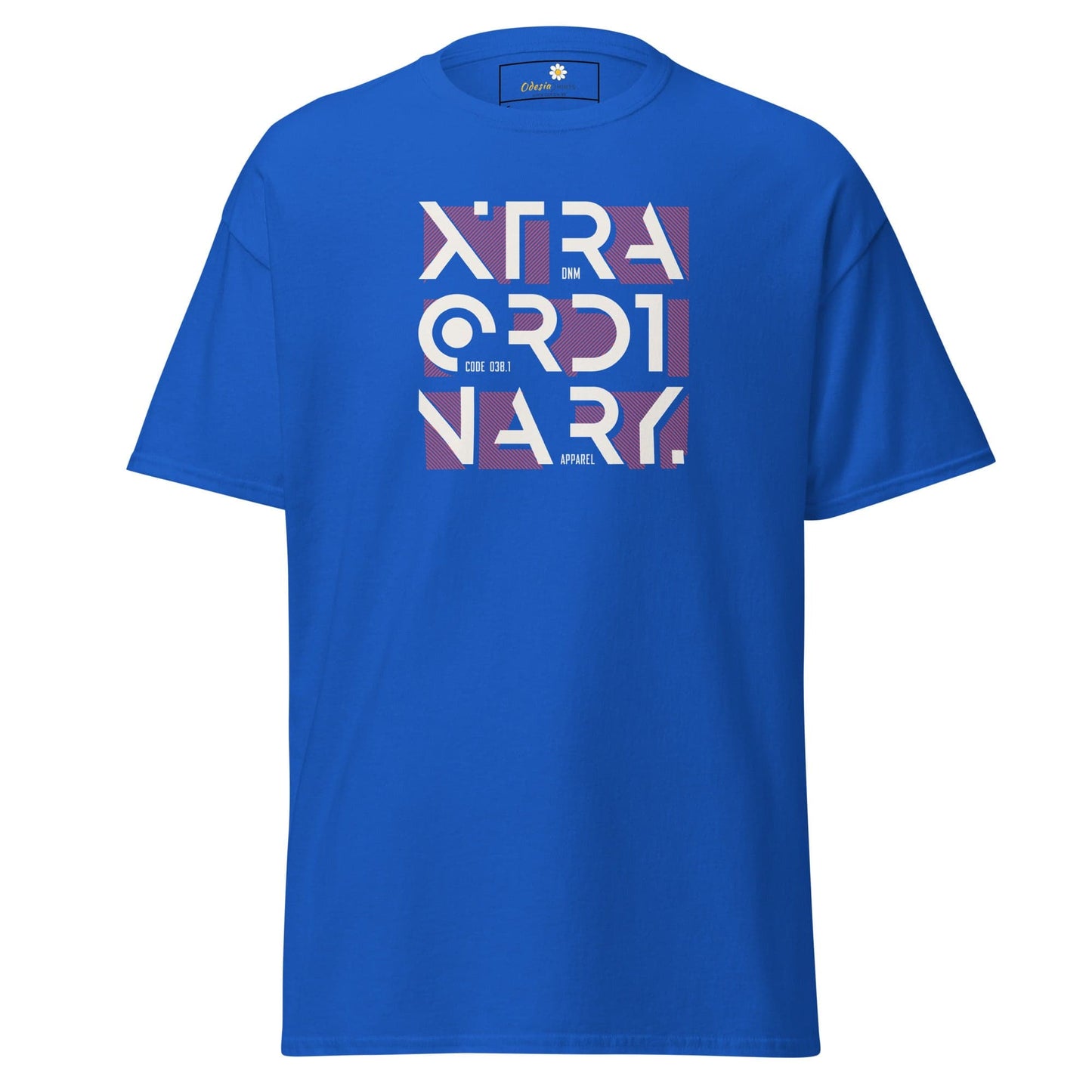 Blue T-shirt with graphic print for men and women in sizes S to XL