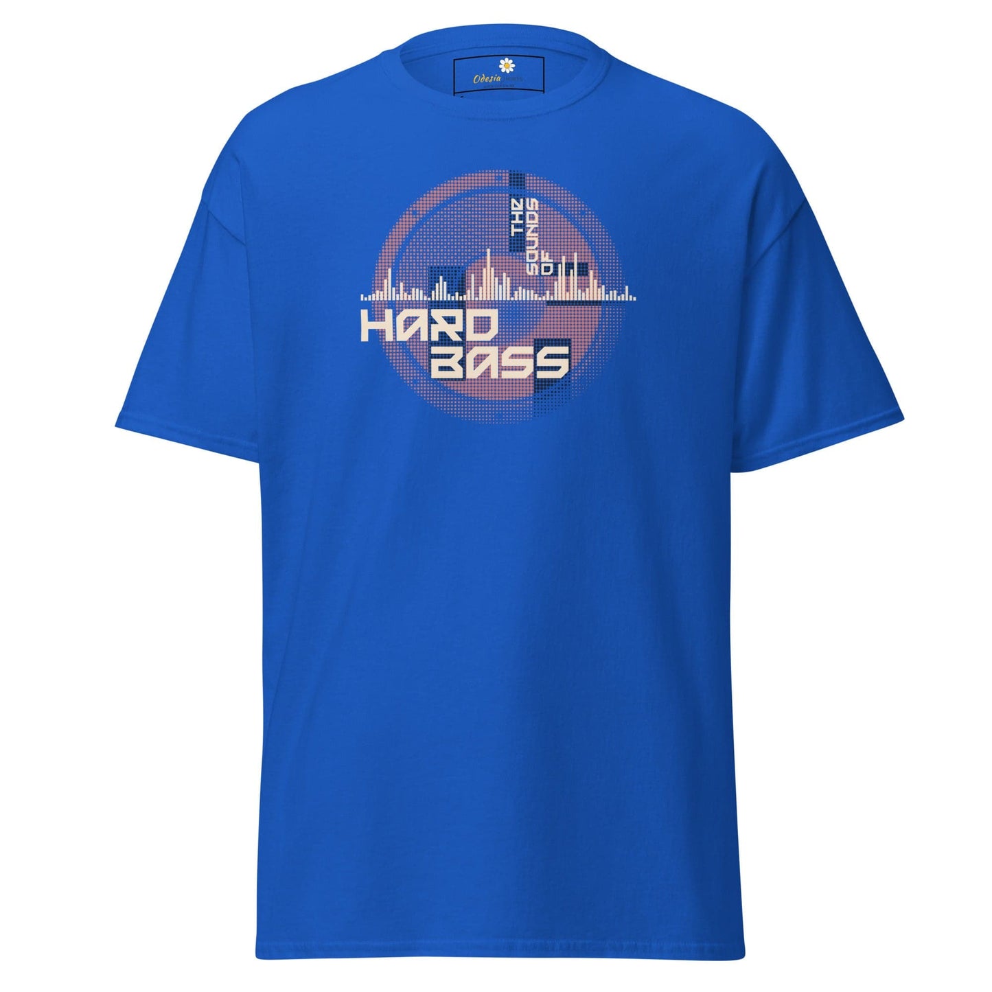 Blue T-shirt with Hard Bass graphic, suitable for Men and Women sizes S to XL