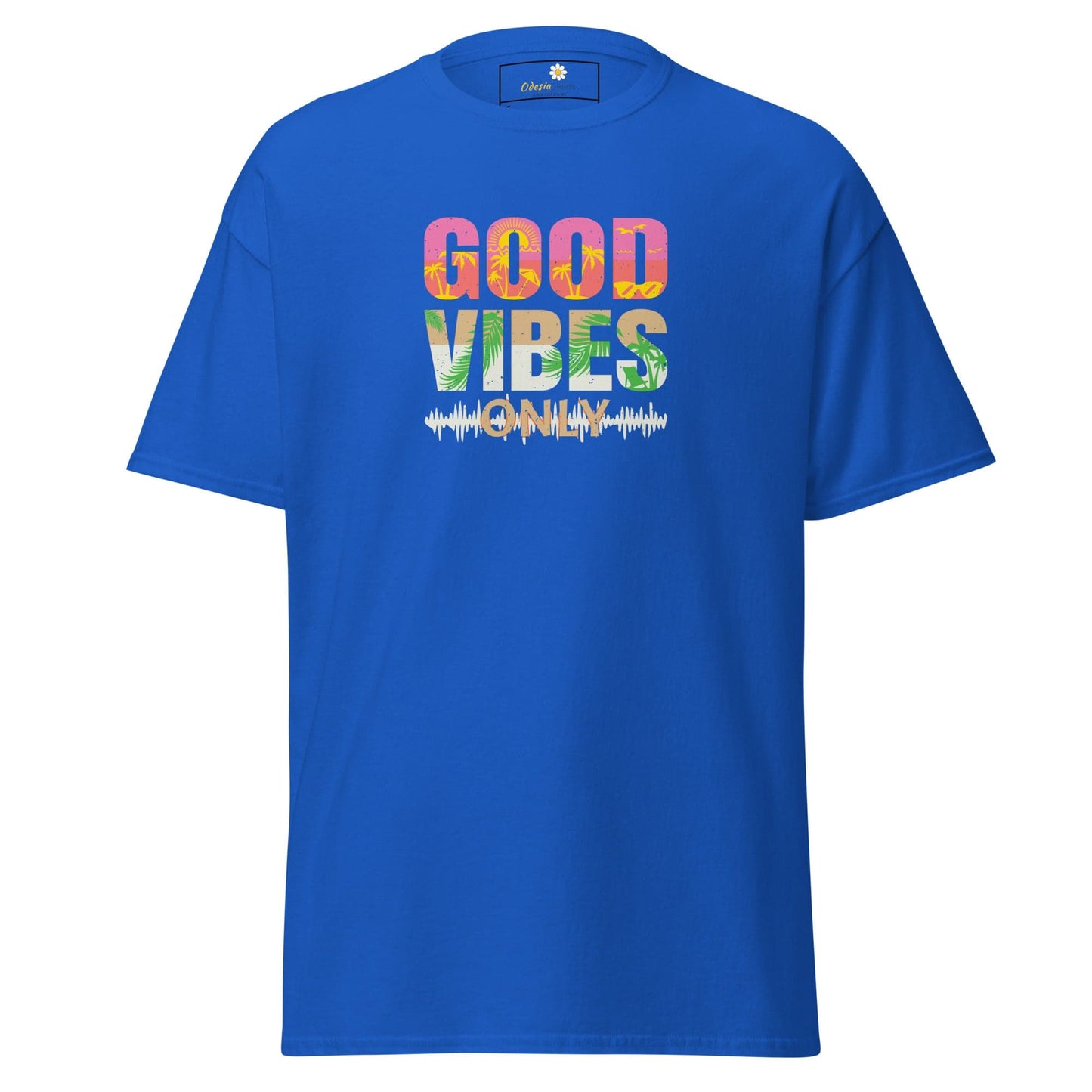 Unisex classic t-shirt - TEXT POSITIVE GOOD VIBES ONLY - REGULAR - Royal / S