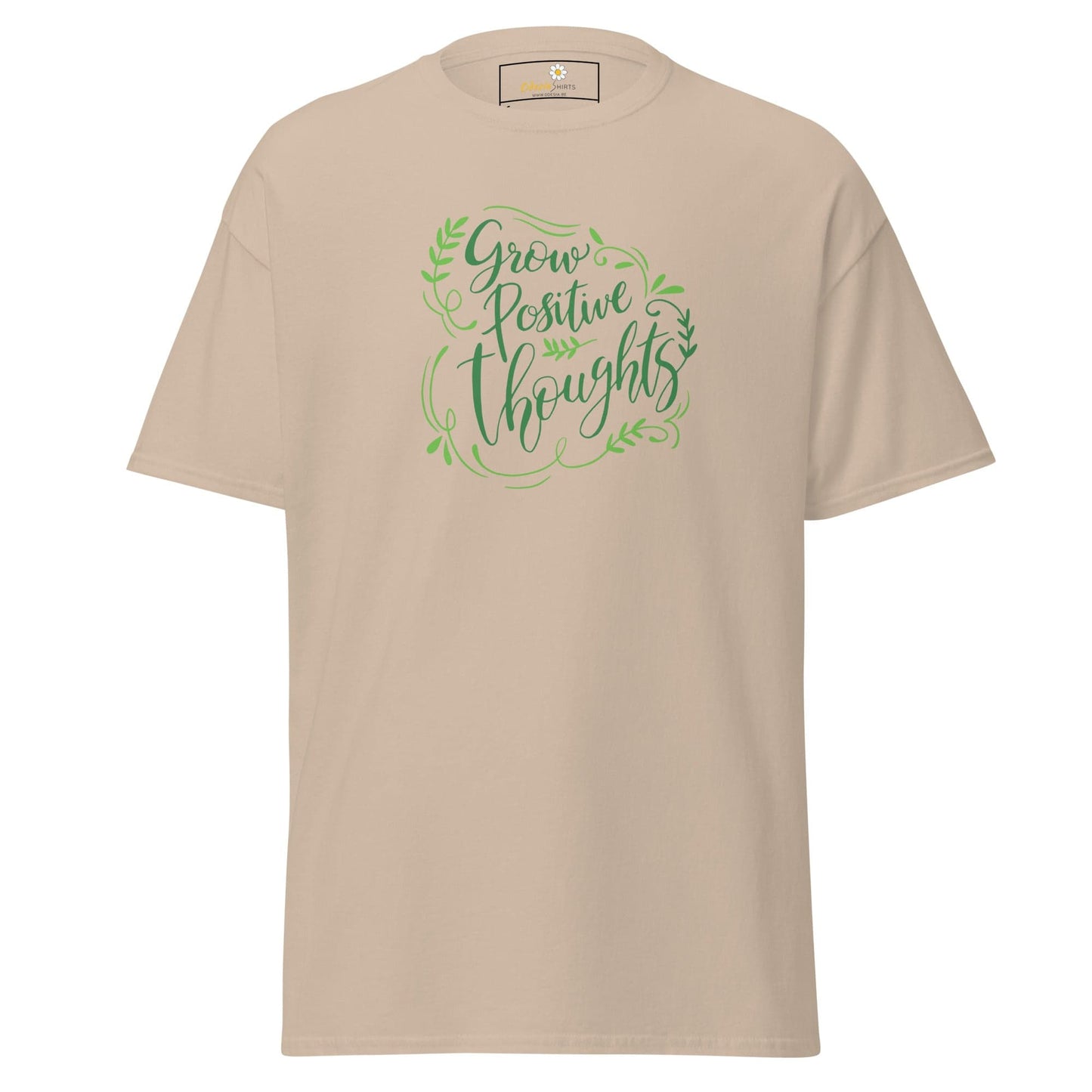 Unisex classic t-shirt - TEXT POSITIVE GROW THOUGHTS - REGULAR - Sand / S