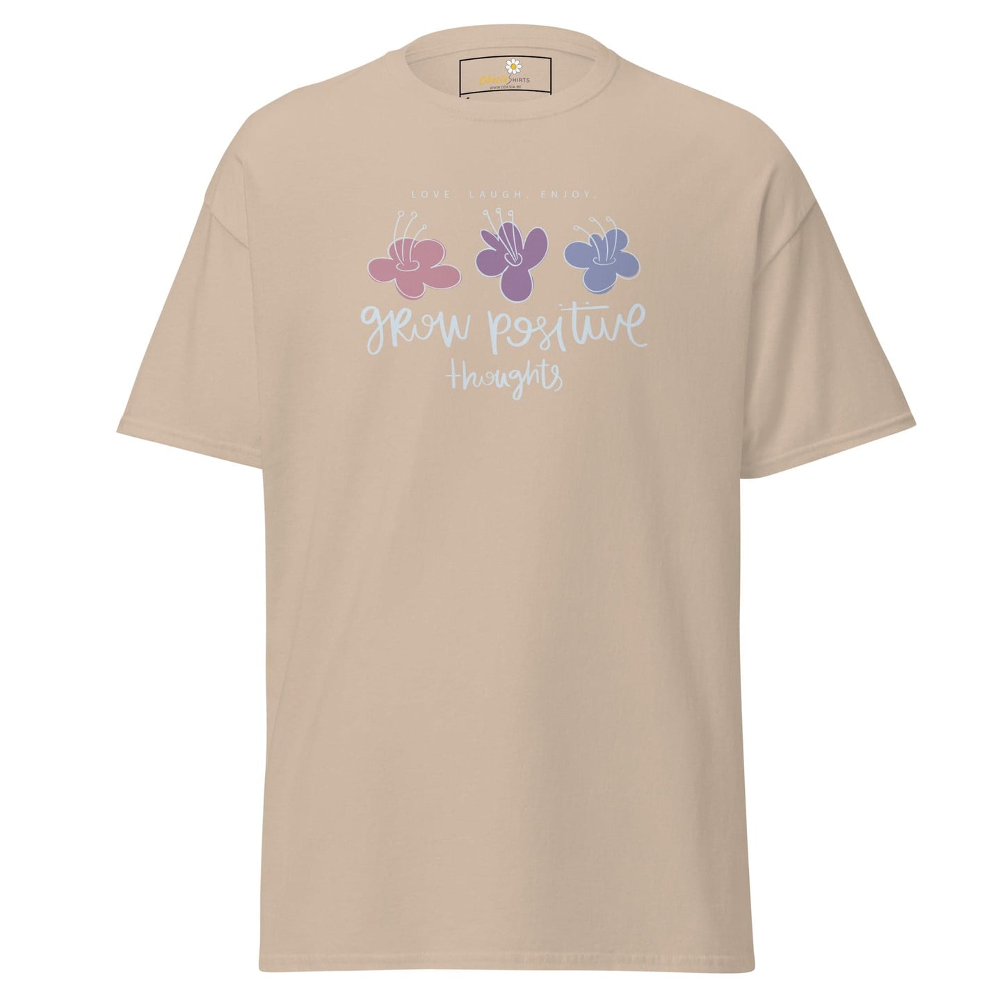 Unisex classic t-shirt - POSITIVE GROW THOUGHTS - REGULAR - Sand / S