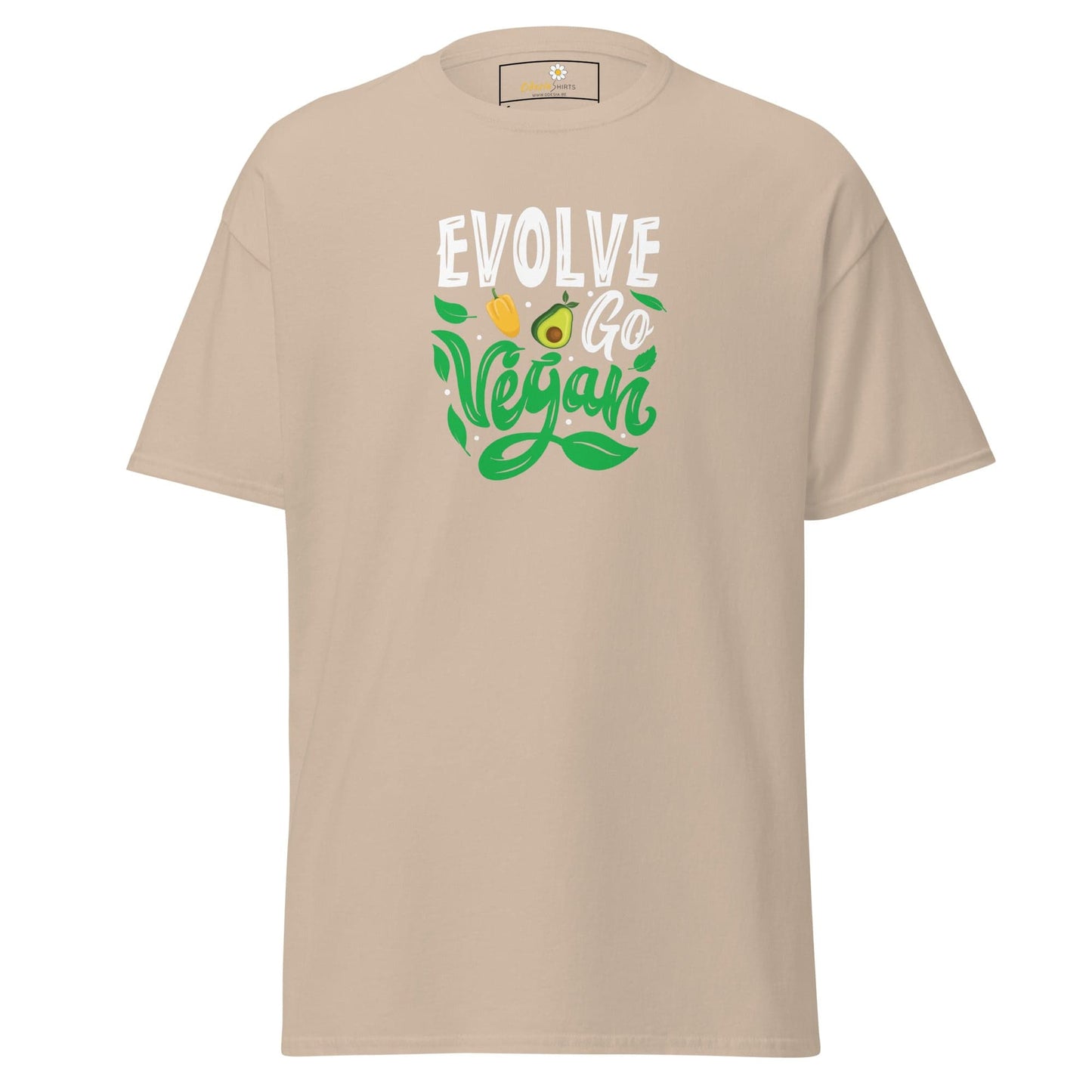 Unisex classic t-shirt - VEGAN EVOLVE GO VEGAN - REGULAR - Sand / S