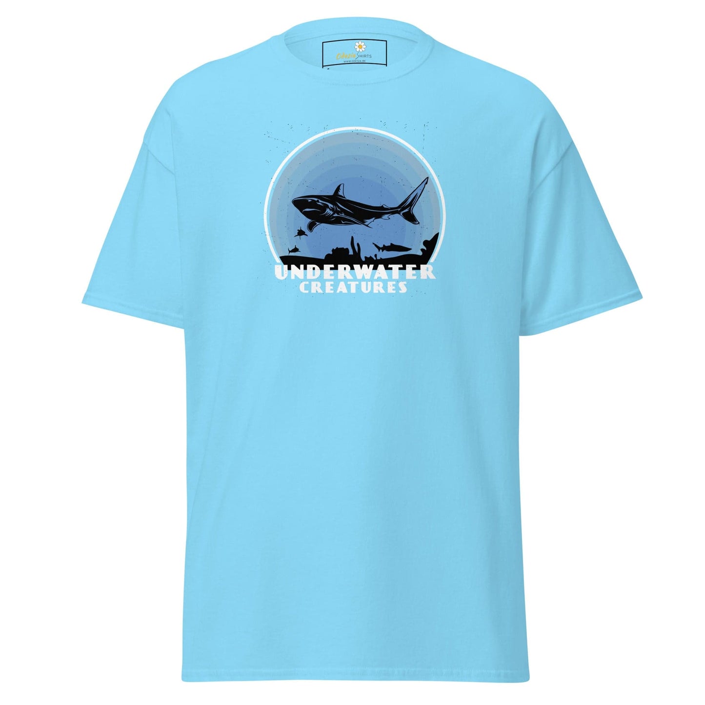 Unisex classic t-shirt - WILD LIFE SHARK UNDERWATER - REGULAR - Sky / S