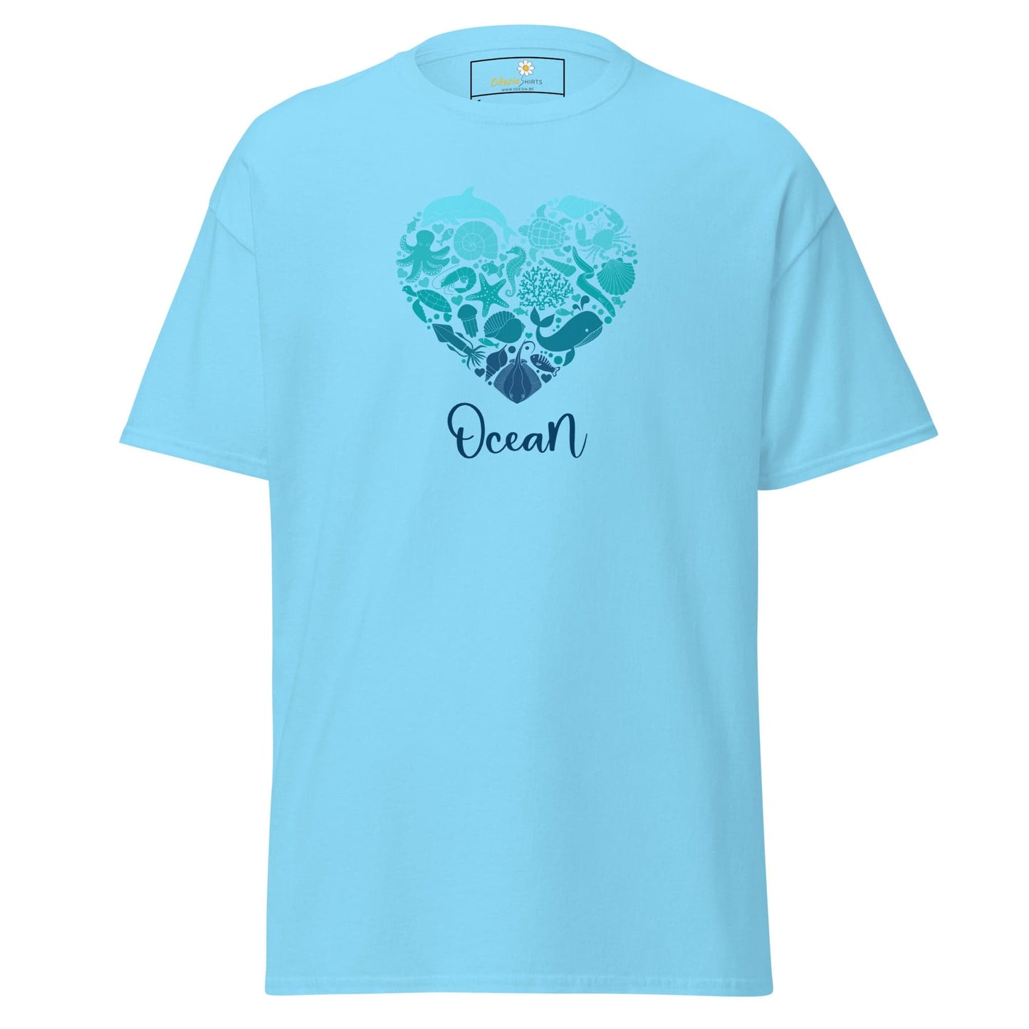 Unisex classic t-shirt - FANTASY SEALIFE HEART OCEAN - REGULAR - Sky / S