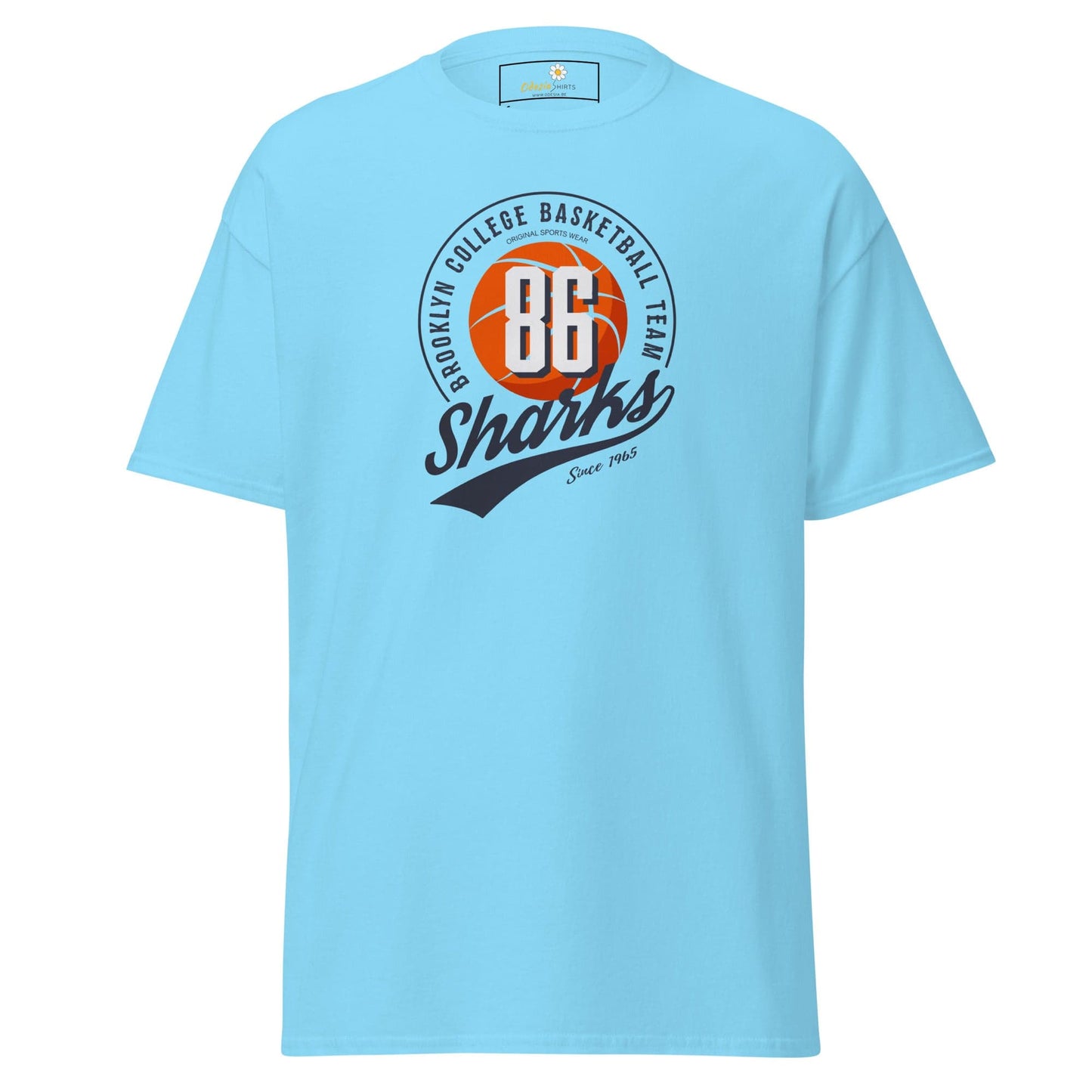 Unisex classic t-shirt - SPORT 86 SHARKS - REGULAR - Sky / S