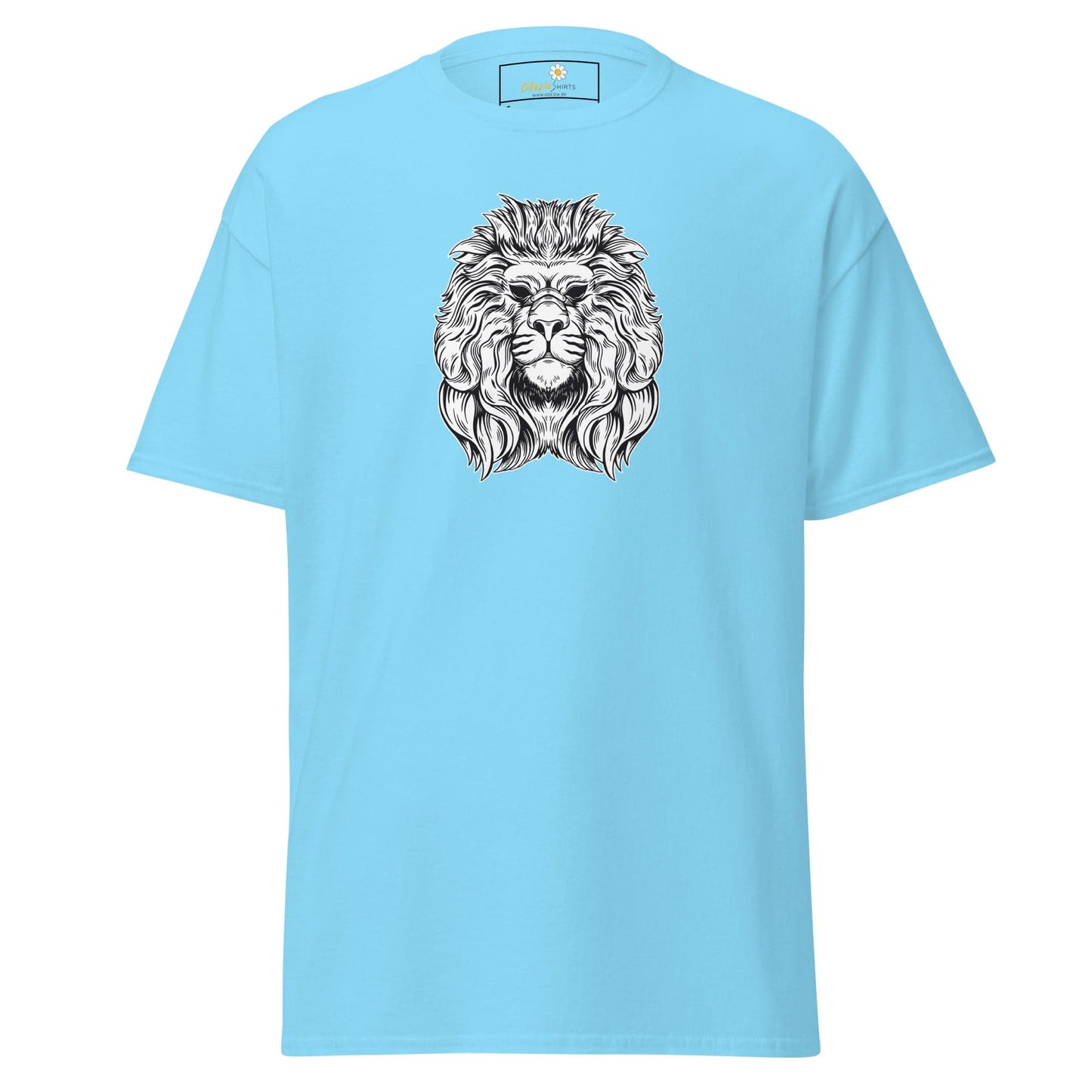 Unisex classic t-shirt - WILD LIFE LION HEAD - REGULAR - Sky / S